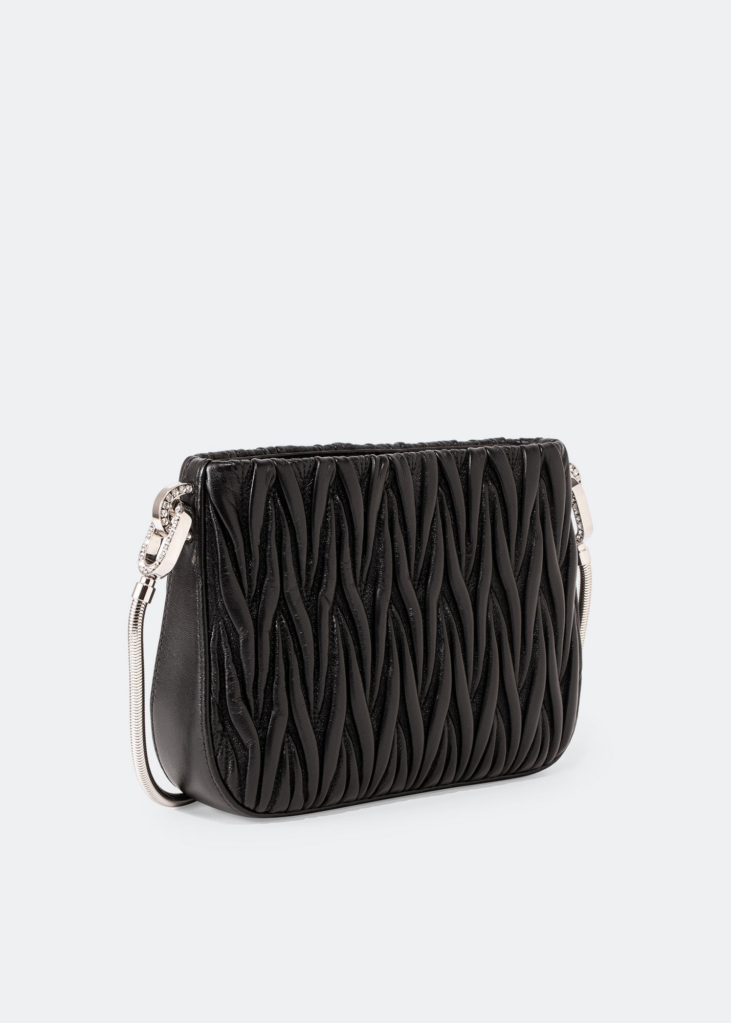 

Sassy matelassé leather handbag, Black