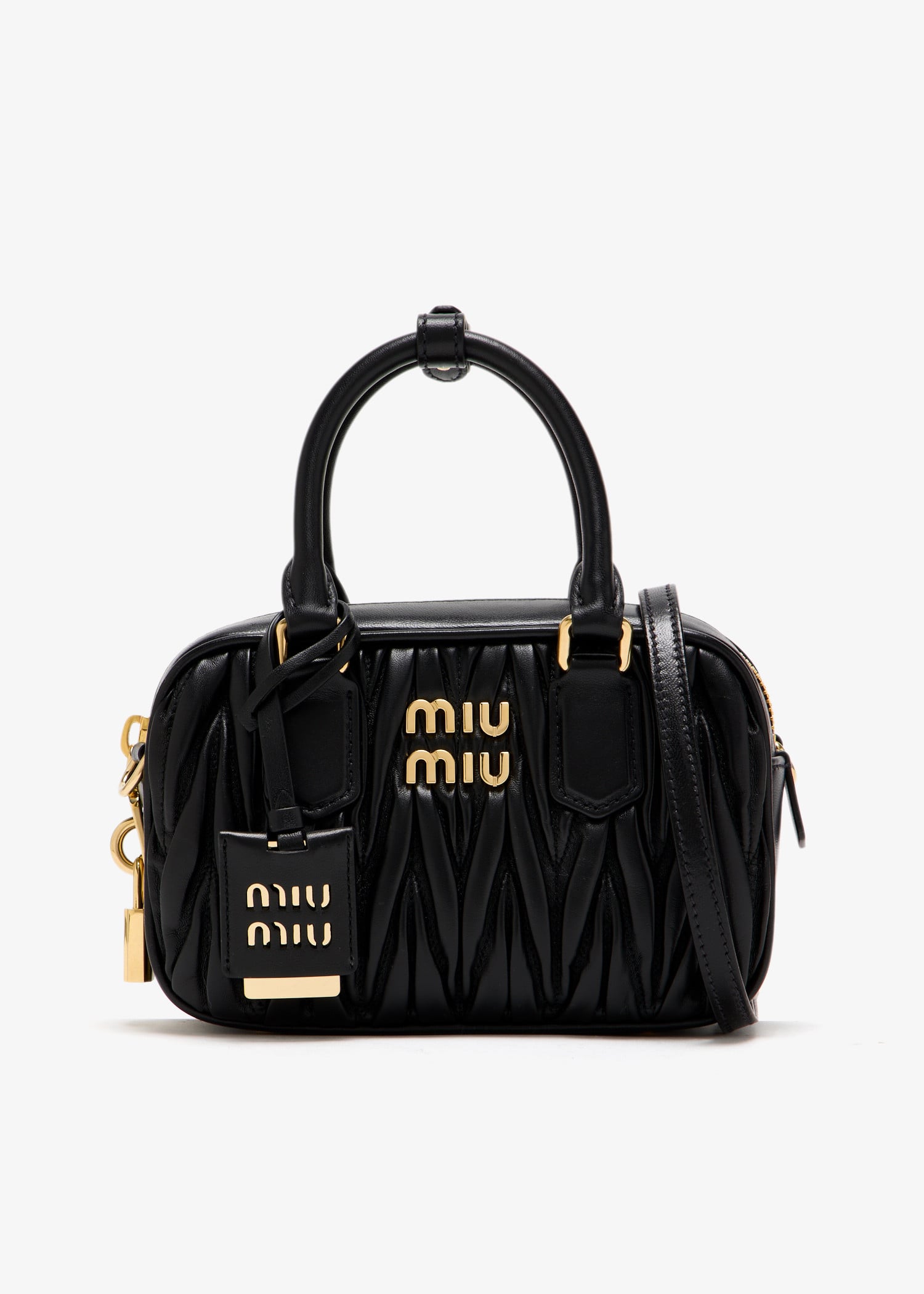

Arcadie matelassé nappa leather bag, Black