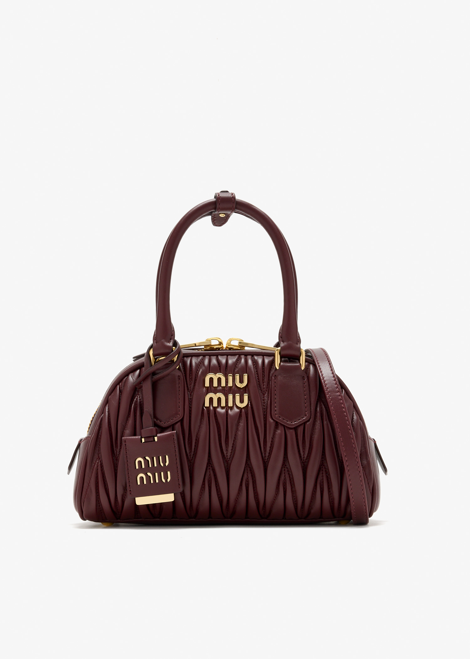 

Arcadie matelassé nappa leather bag, Burgundy