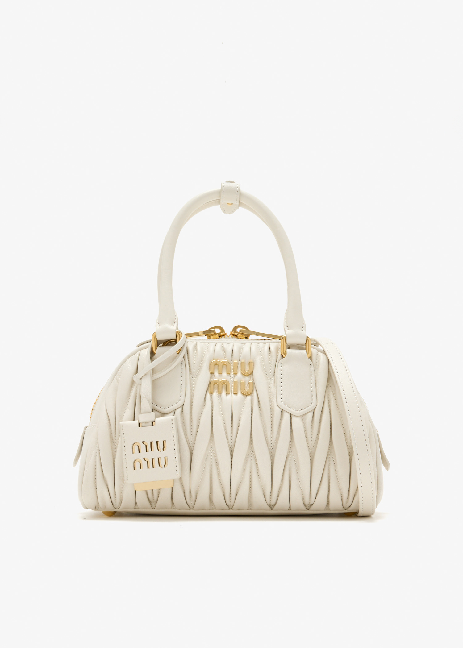 

Arcadie matelassé nappa leather bag, Cream