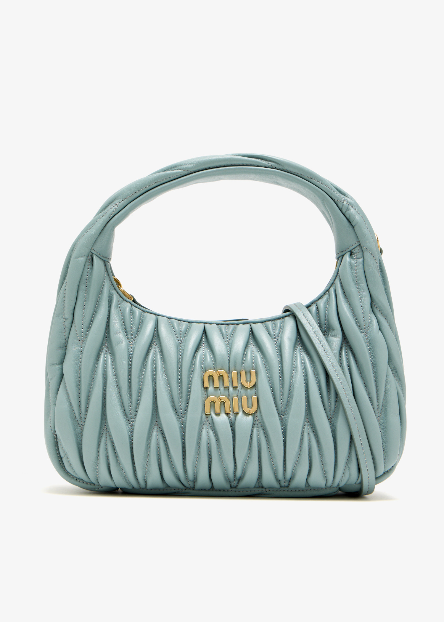 

Wander matelassé small hobo bag, Blue