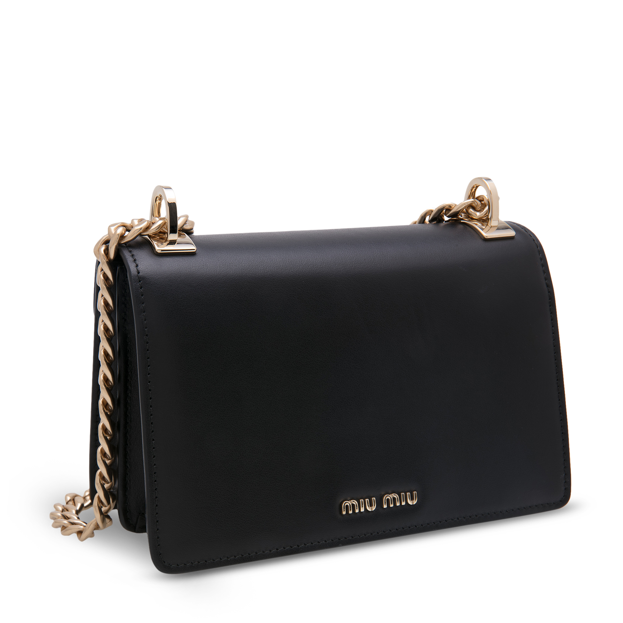 

Miu Confidential leather shoulder bag, Black