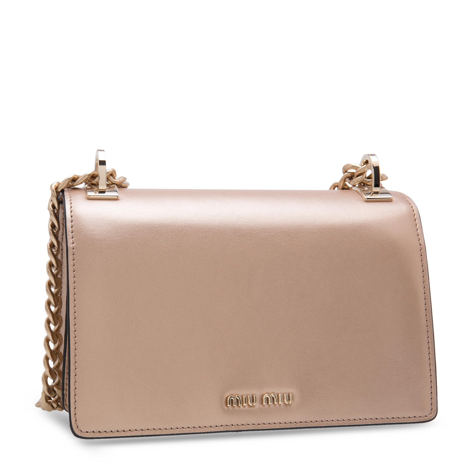 

Miu Confidential leather shoulder bag, Grey