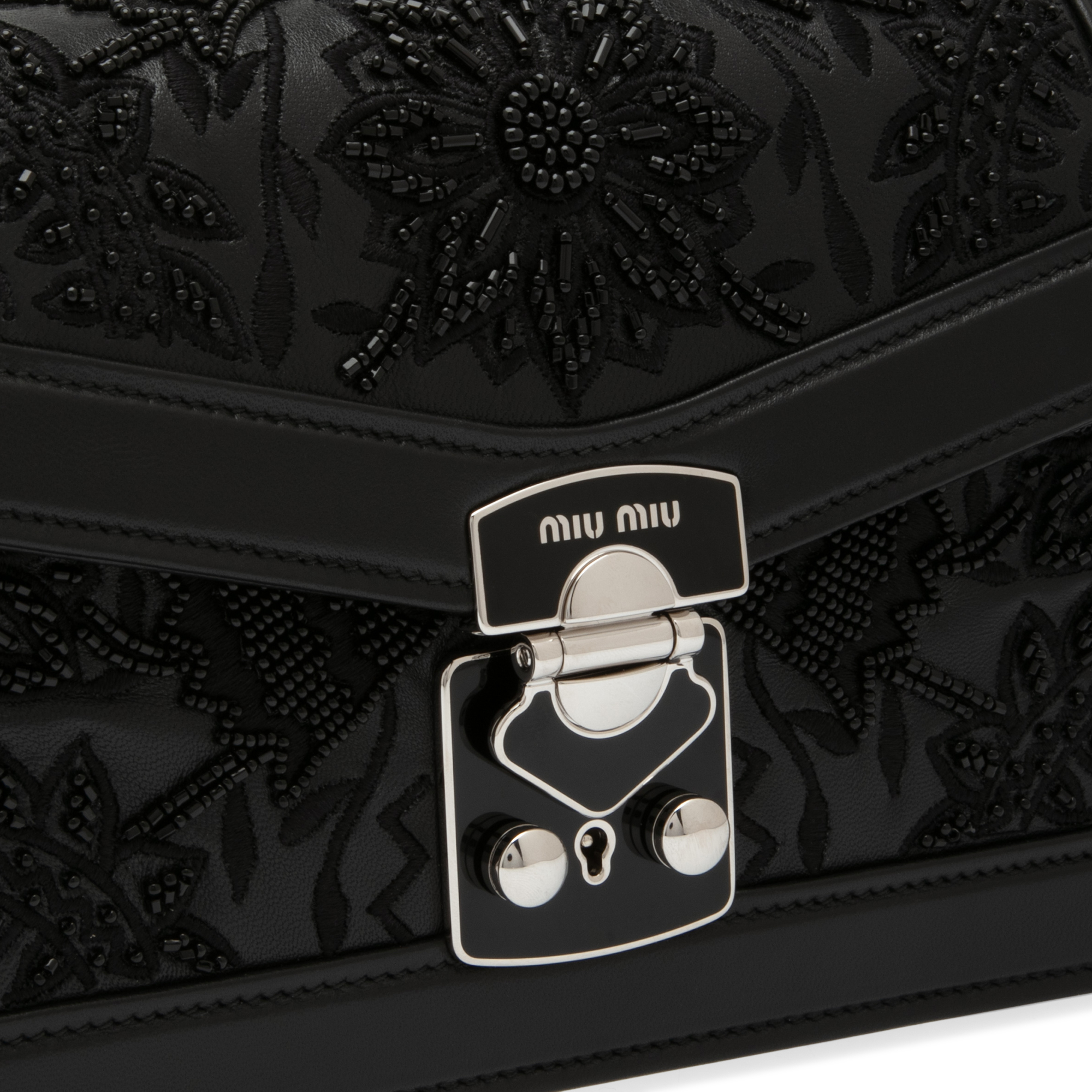 

Miu Confidential leather shoulder bag, Black