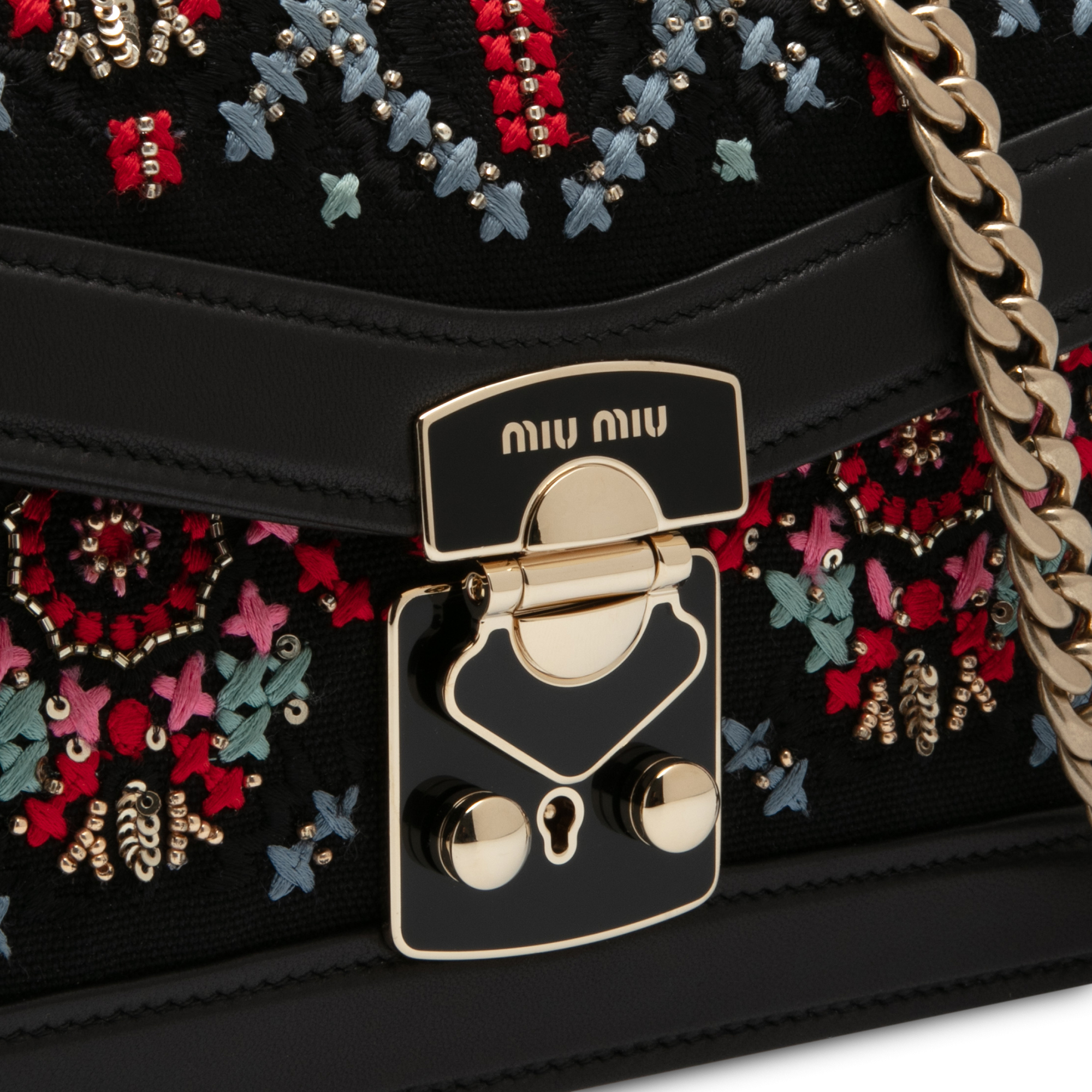 

Miu Confidential leather shoulder bag, Black