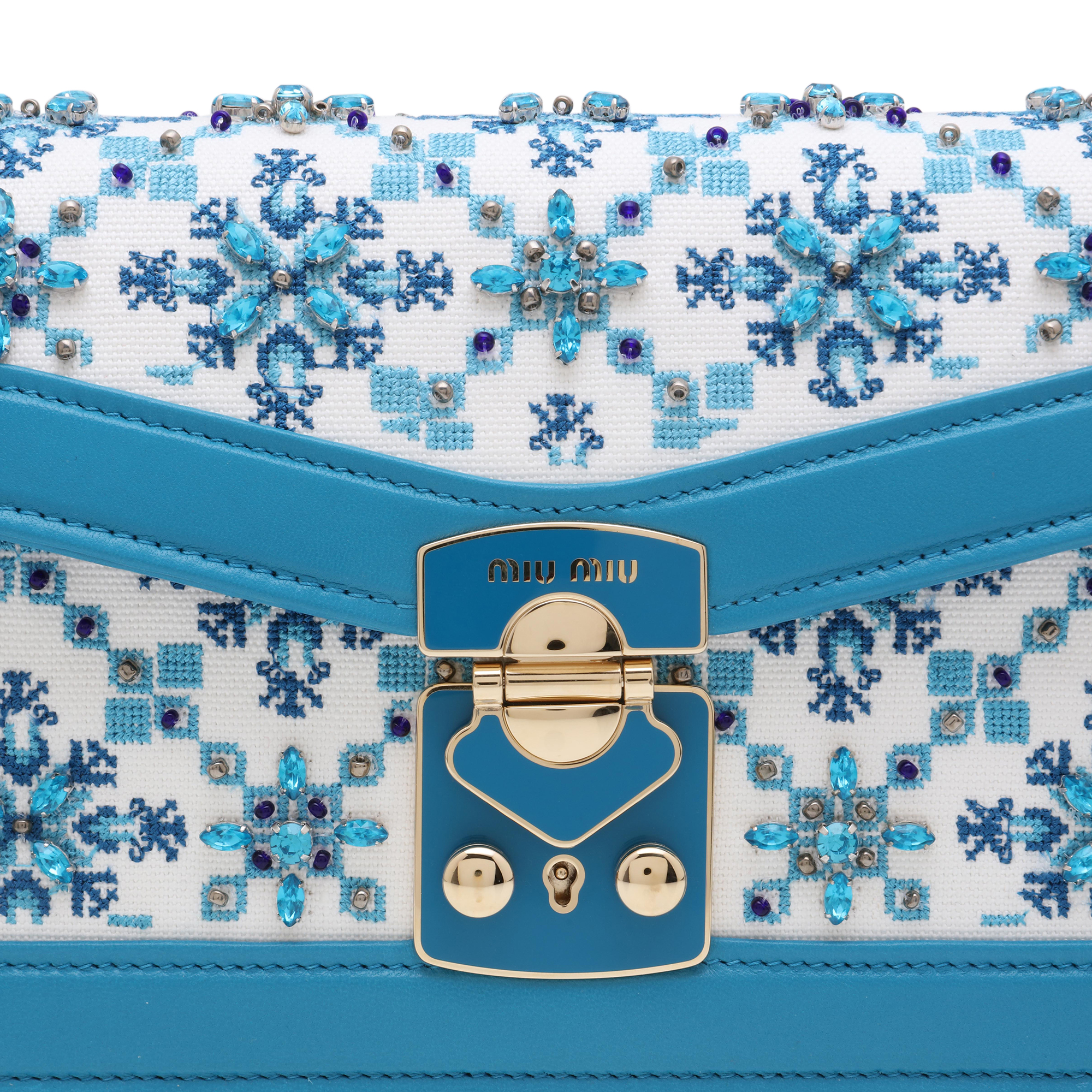 

Miu Confidential leather shoulder bag, Blue