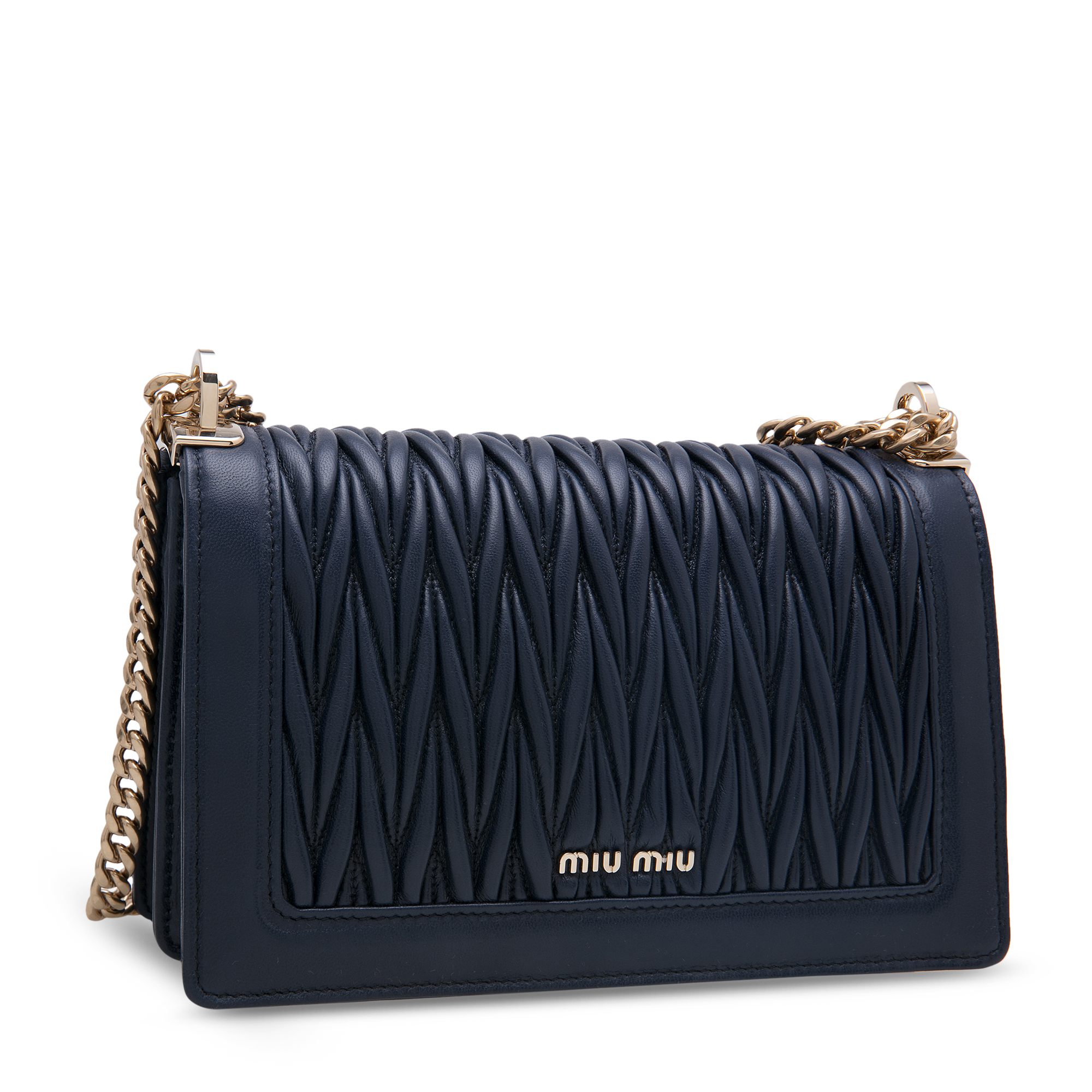 

Miu Confidential leather shoulder bag, Blue