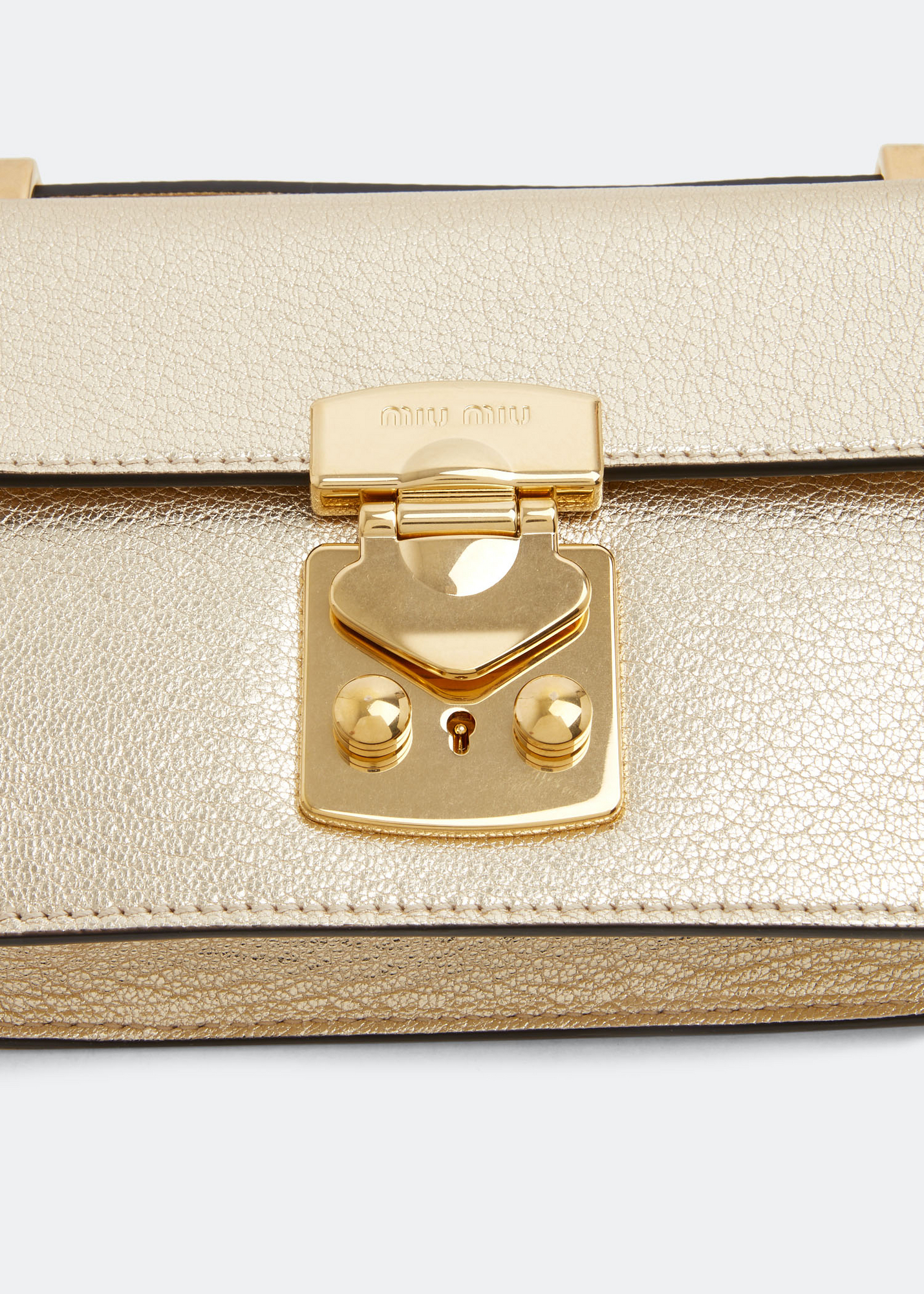 

Madras leather shoulder bag, Gold