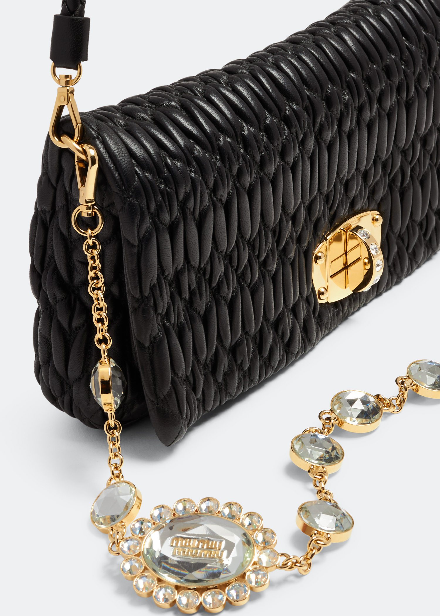 

Crystal shoulder bag, Black