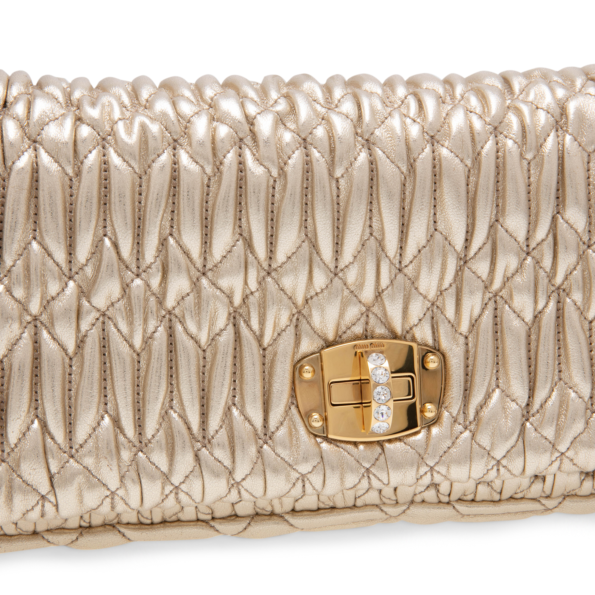 

Embroidered shoulder bag, Gold