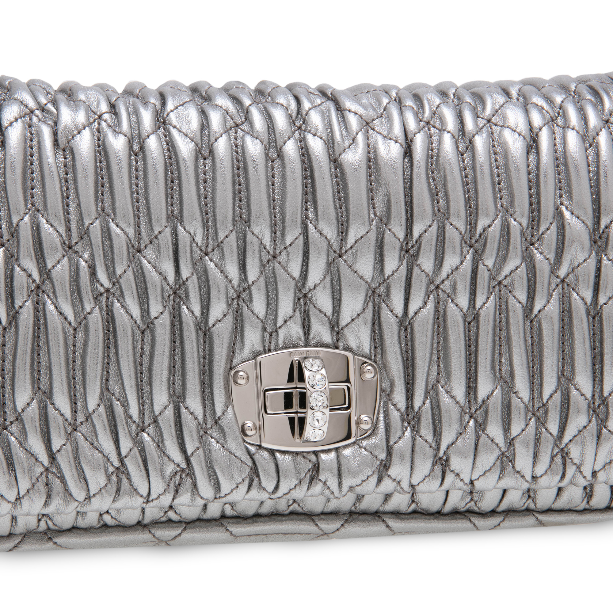 

Embroidered shoulder bag, Silver
