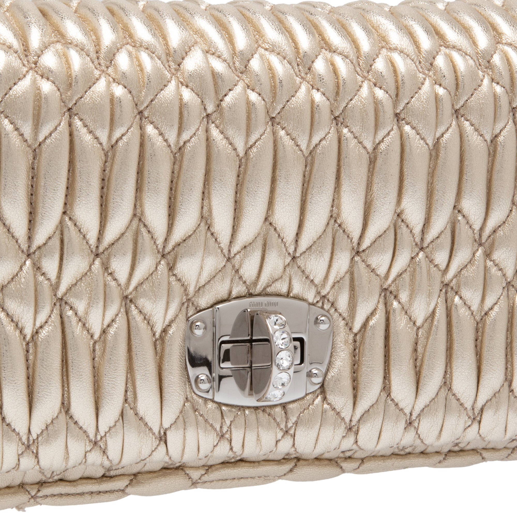 

Embroidered shoulder bag, Gold