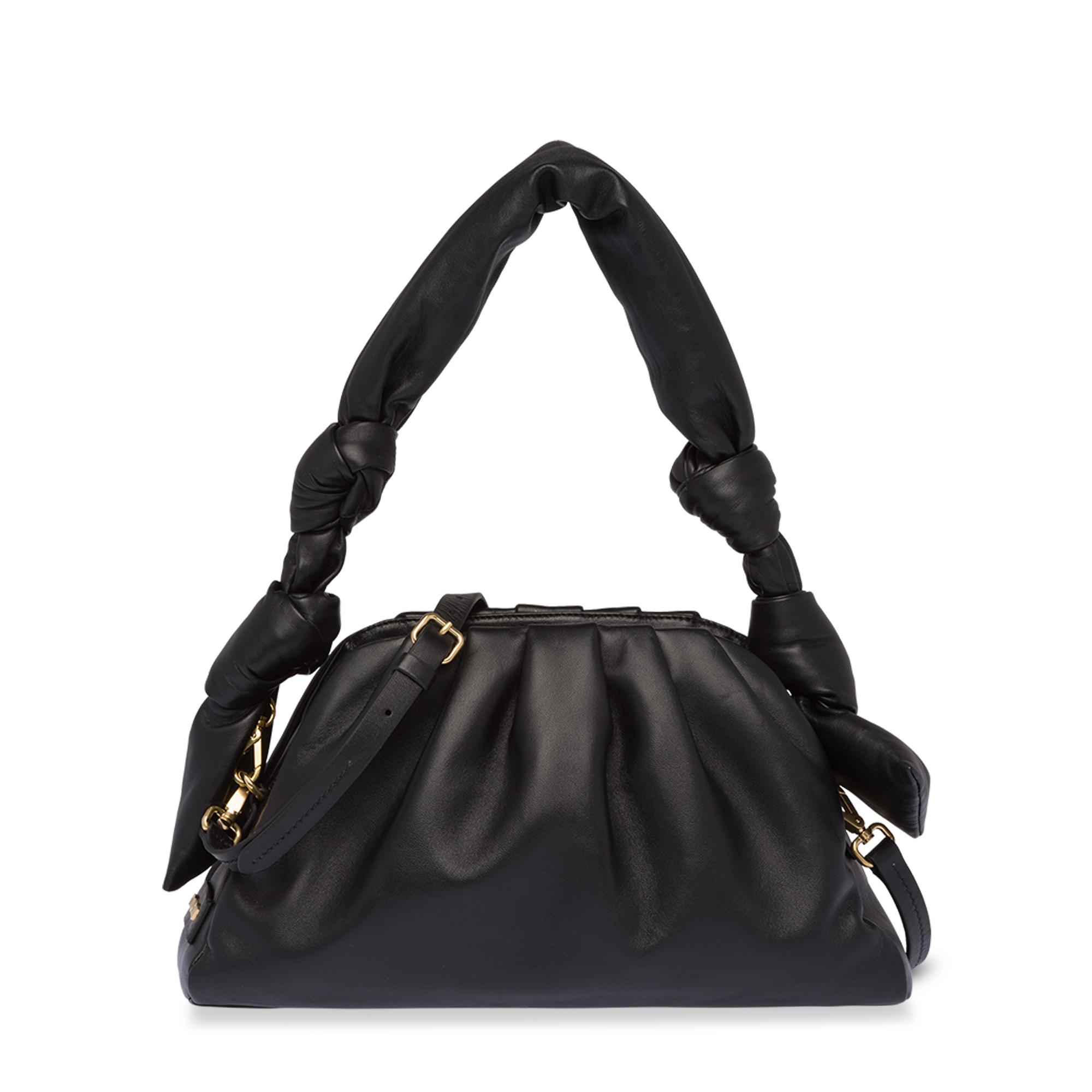 

Nappa leather shoulder bag, Black