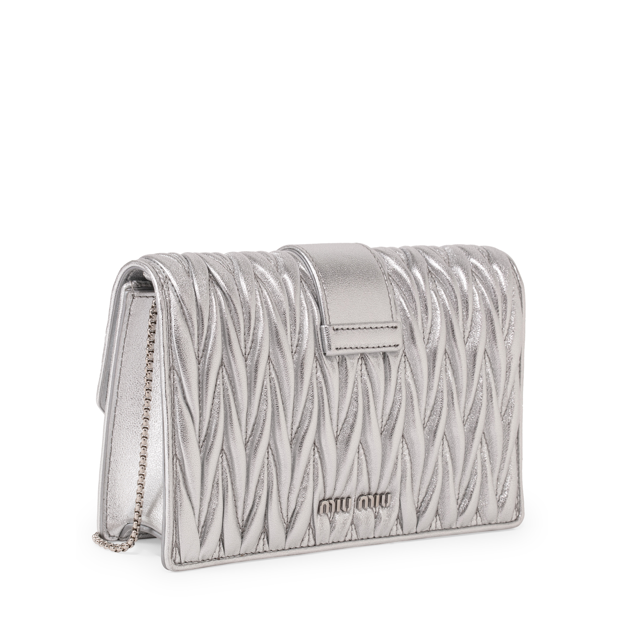 

Matelassé leather bag, Silver
