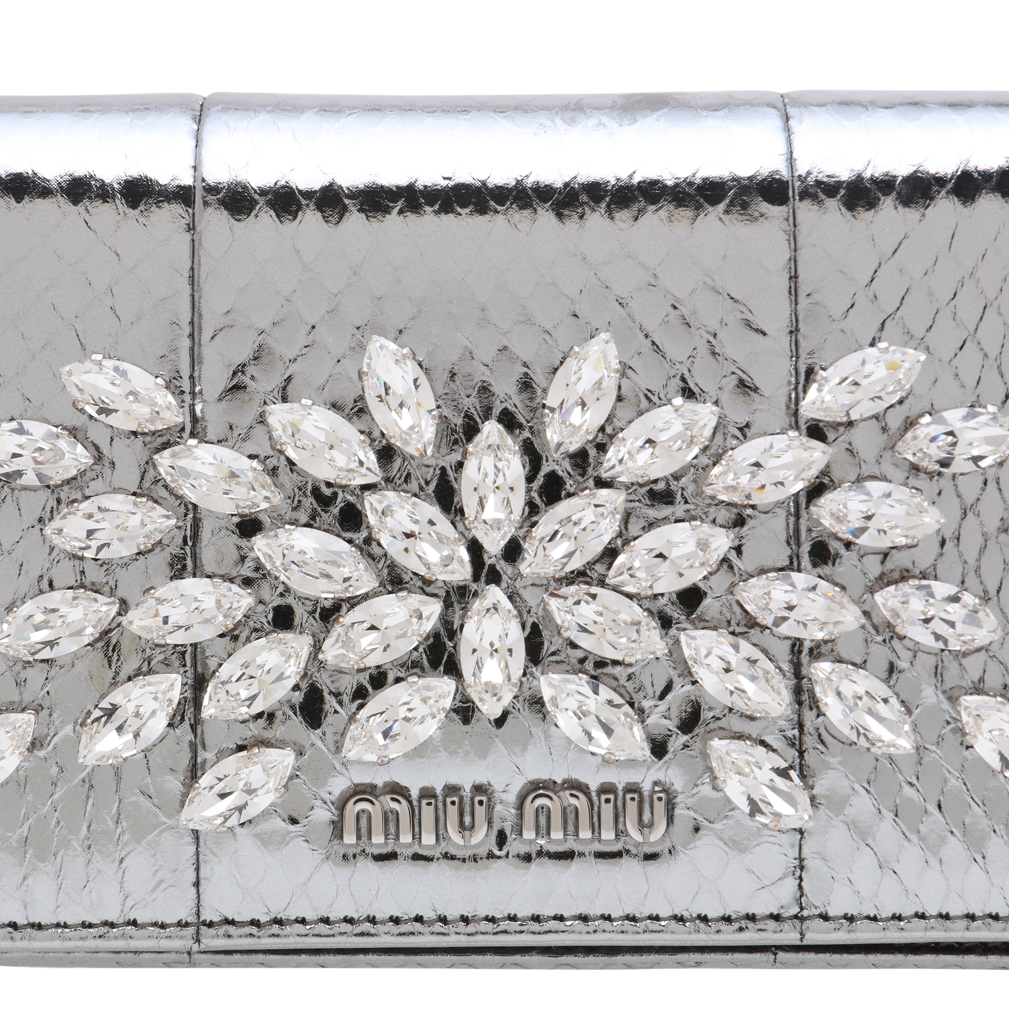 

Ayers crystal-embellished bag, Silver