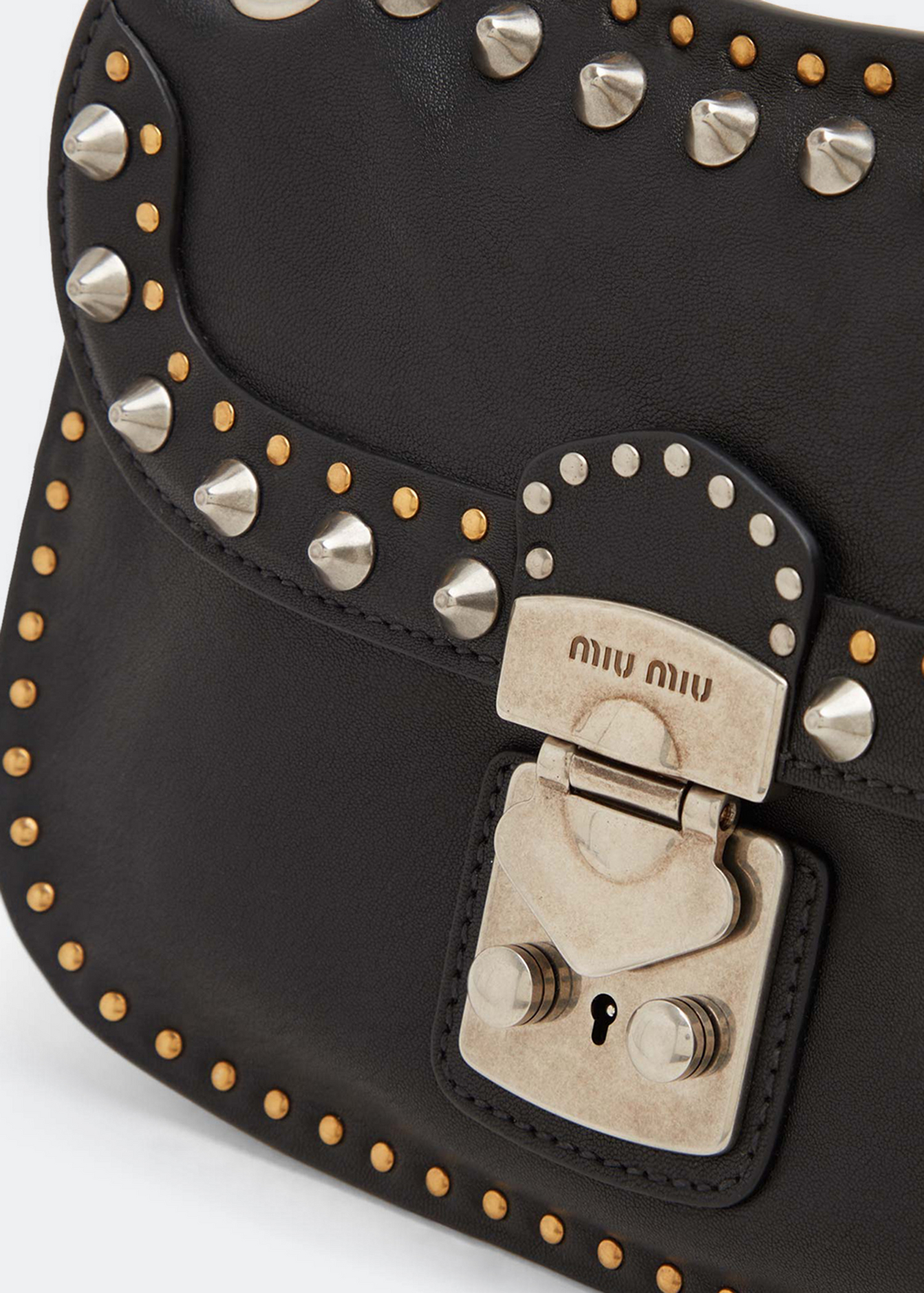 

Studded shoulder bag, Black