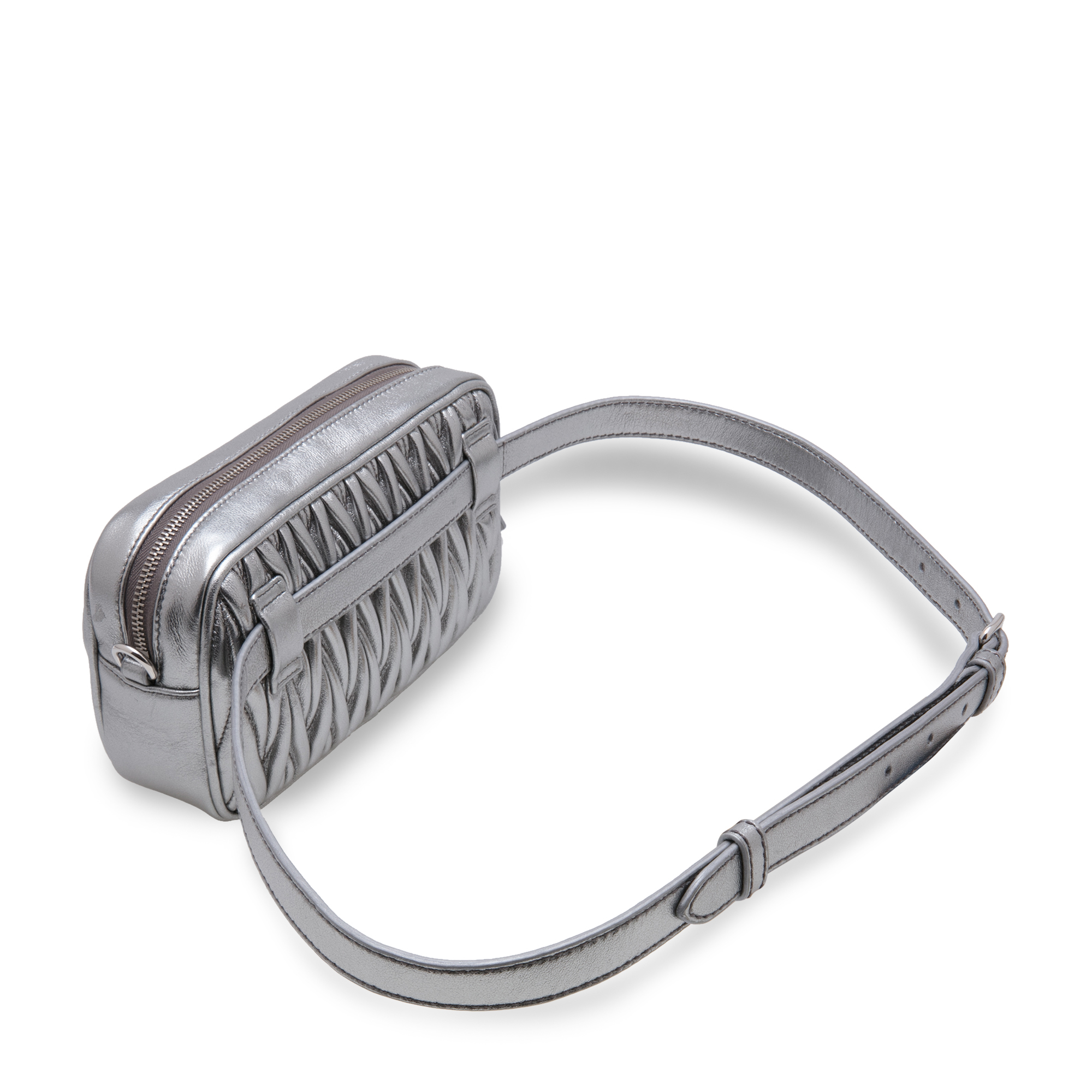 

Matelassé leather belt bag, Silver