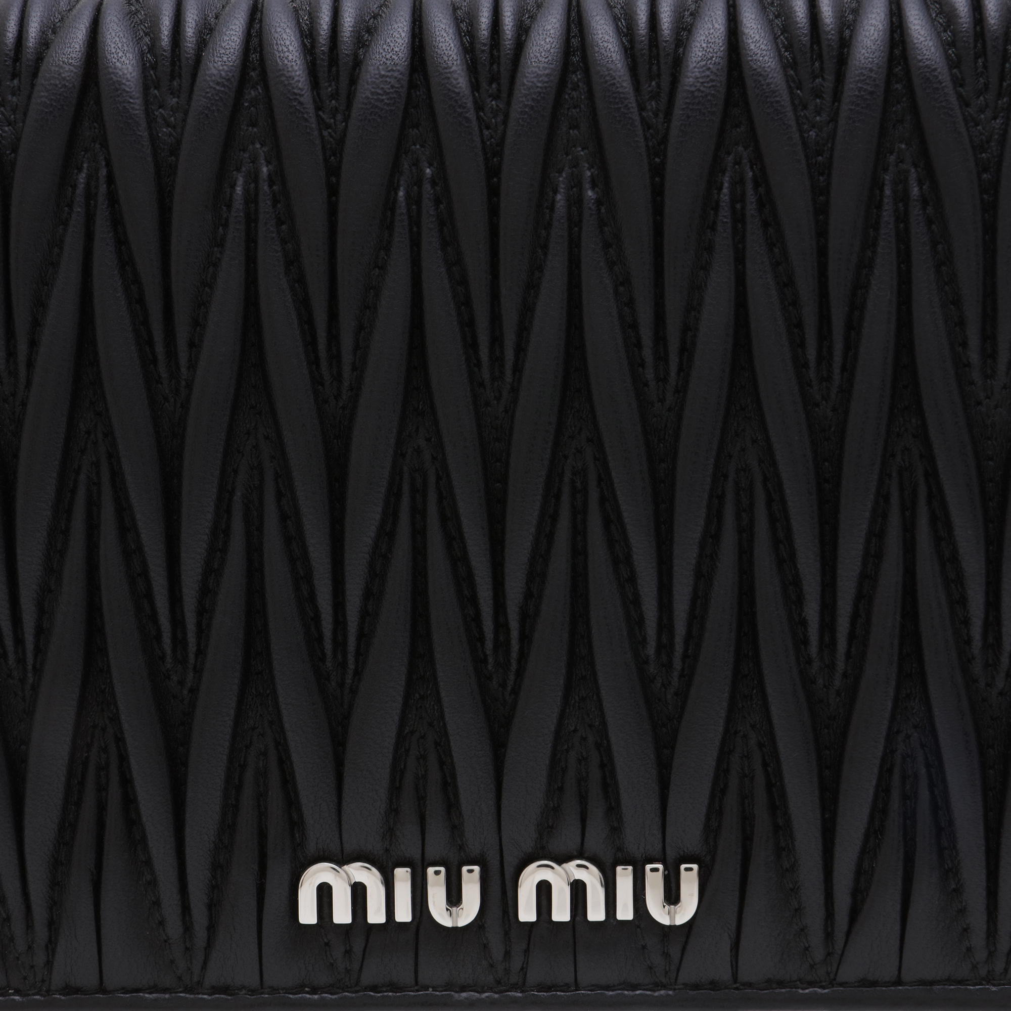 

Délice Miu matelassé leather bag, Black