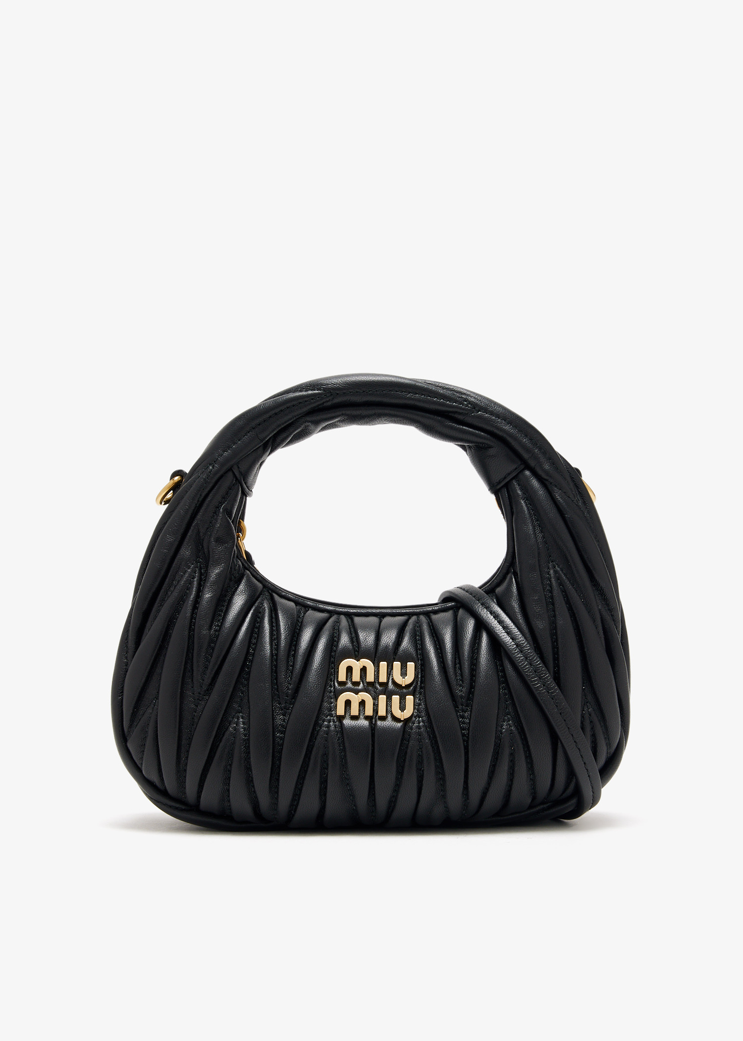 

Wander matelassé hobo mini-bag, Black