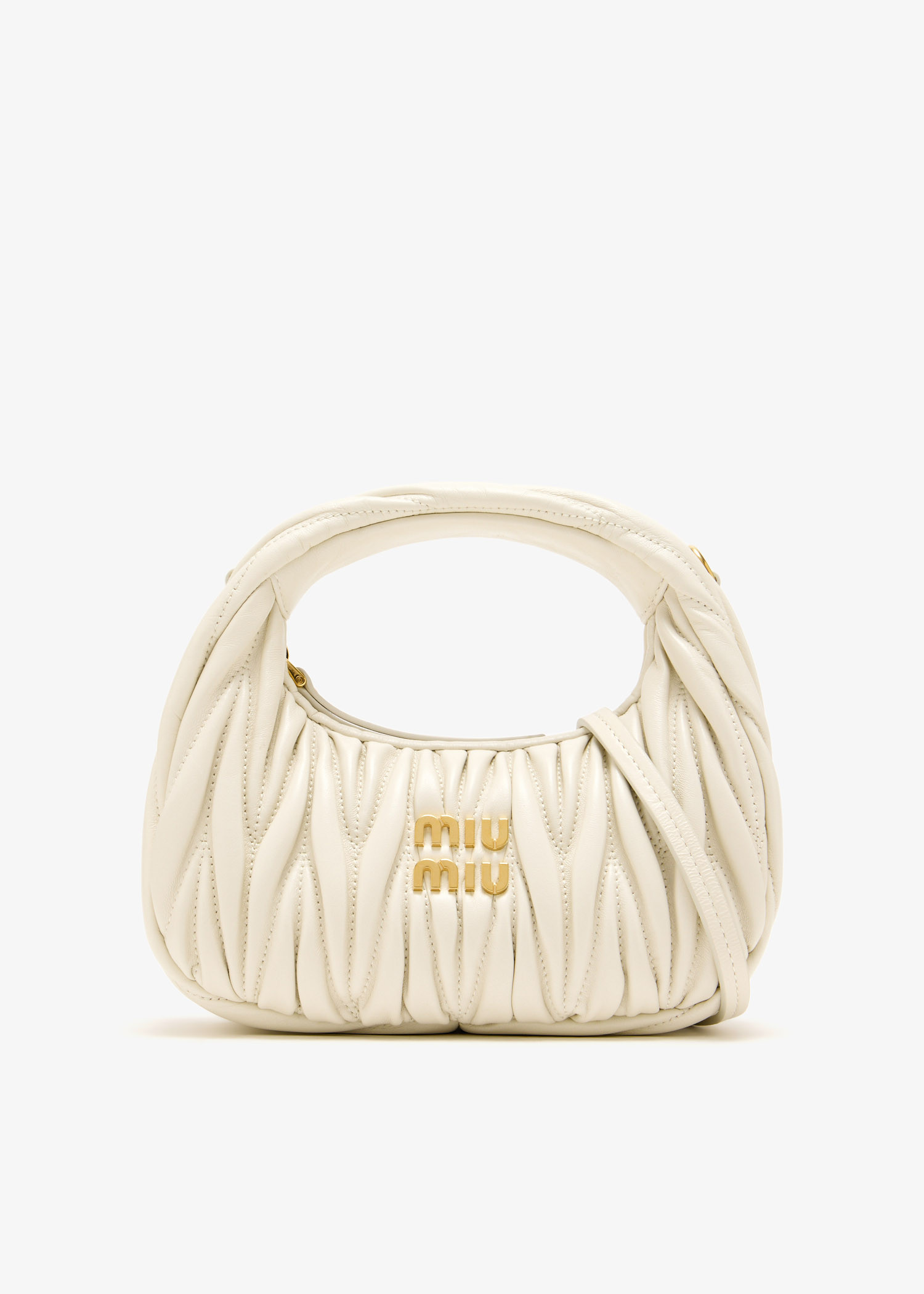 

Wander matelassé hobo mini-bag, White
