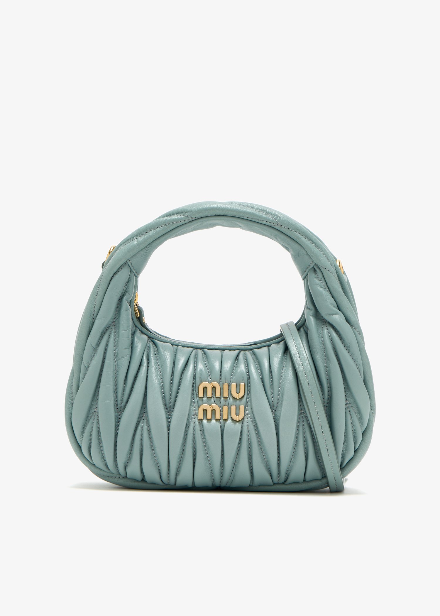 

Wander matelassé hobo mini-bag, Blue