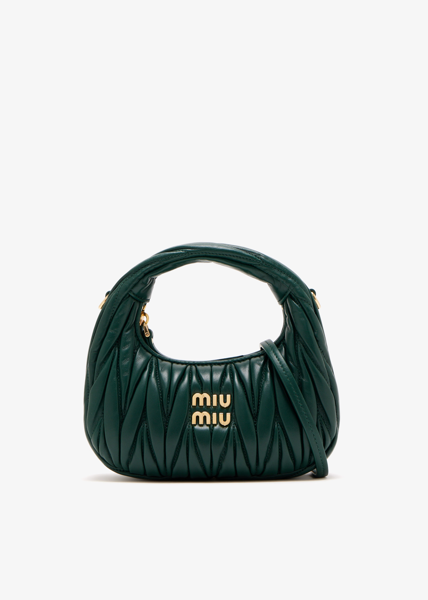 

Wander matelassé hobo mini-bag, Green