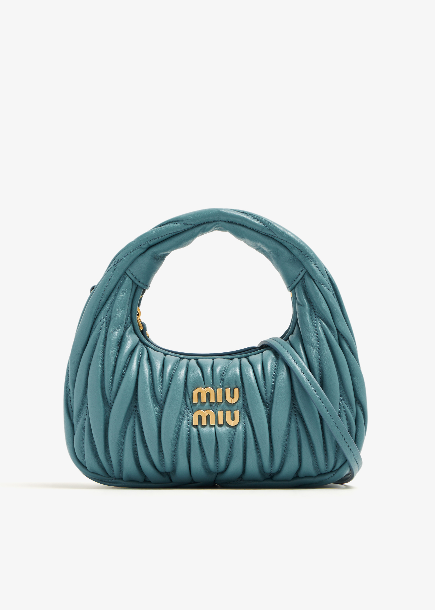 

Wander matelassé hobo mini bag, Blue