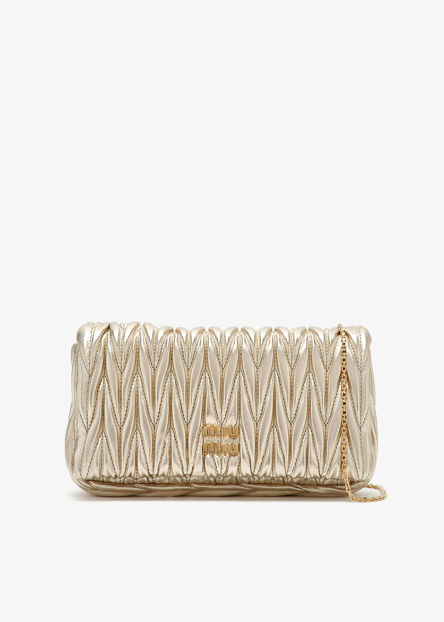 

Matelassé leather mini bag, Gold