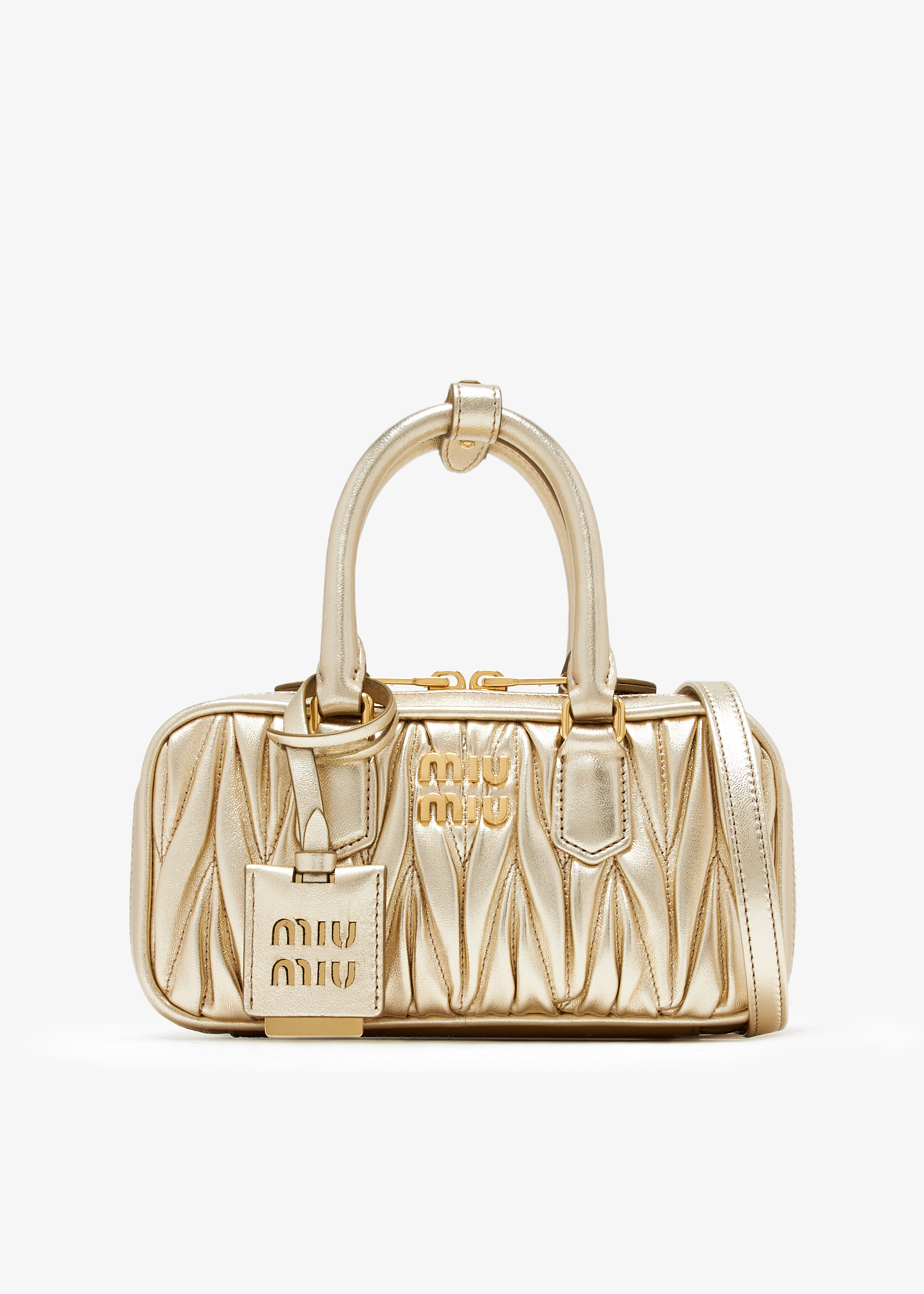 

Arcadie matelassé nappa leather mini-bag, Gold