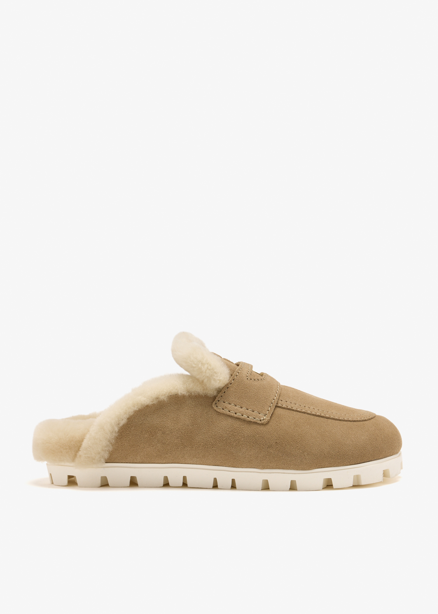 

Suede mules, Beige
