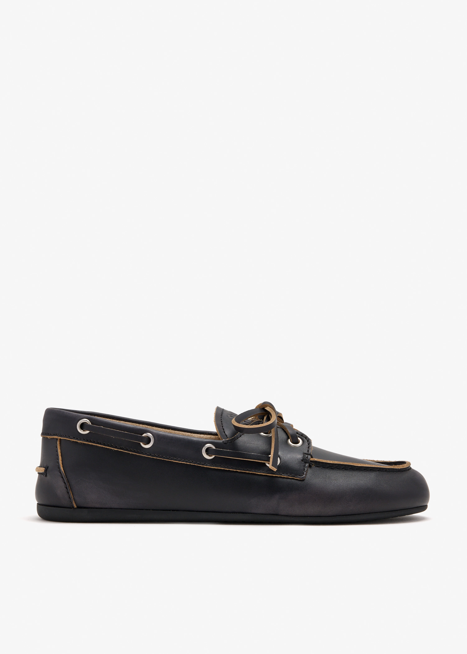 

Leather boat shoes, Black
