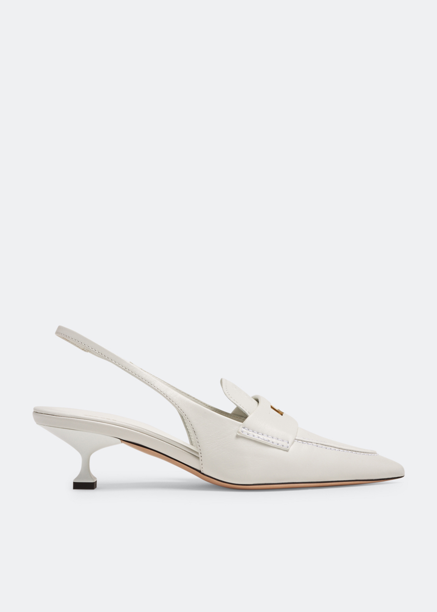 

Leather slingback pumps, White