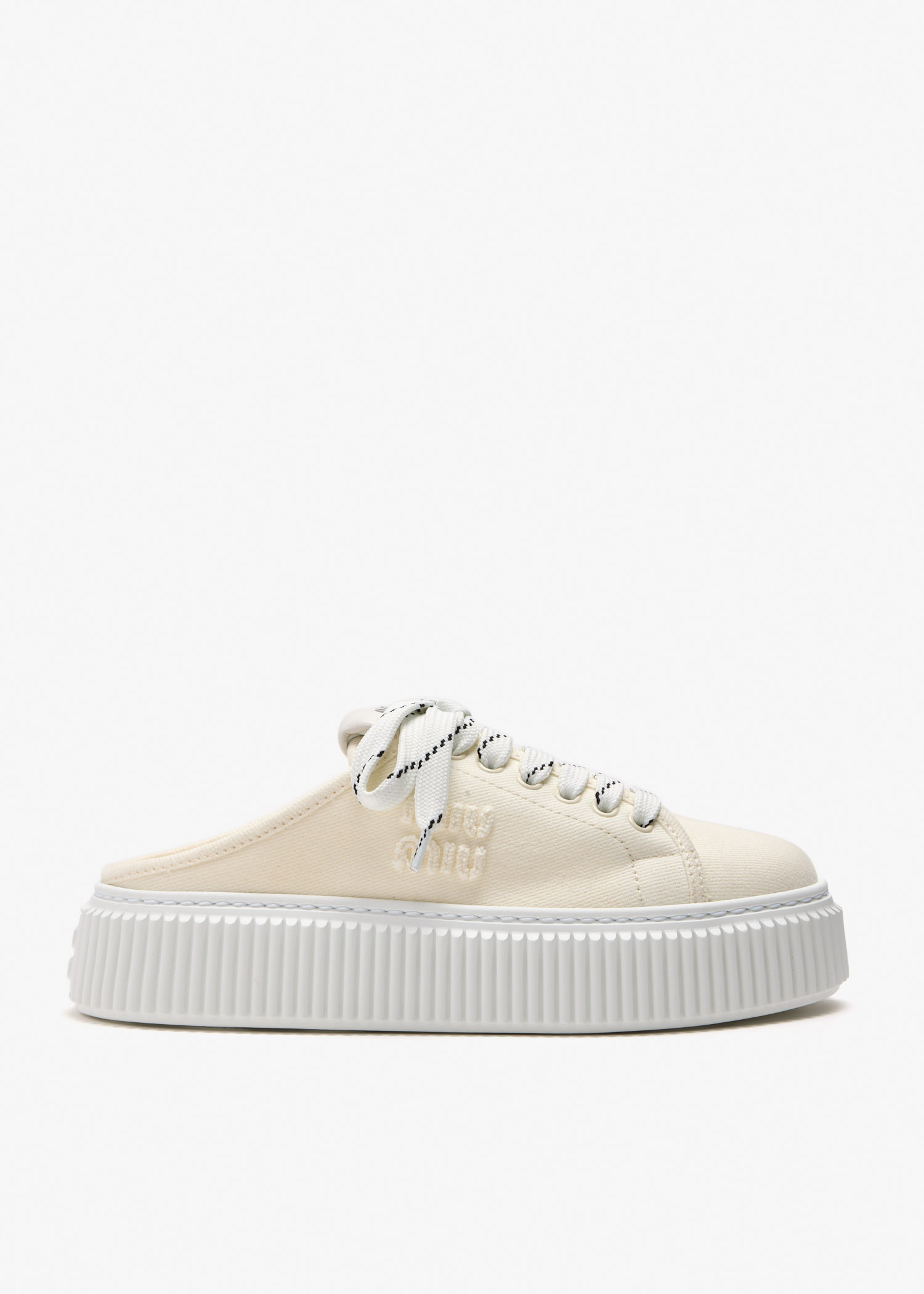 

Denim sneaker mules, Cream