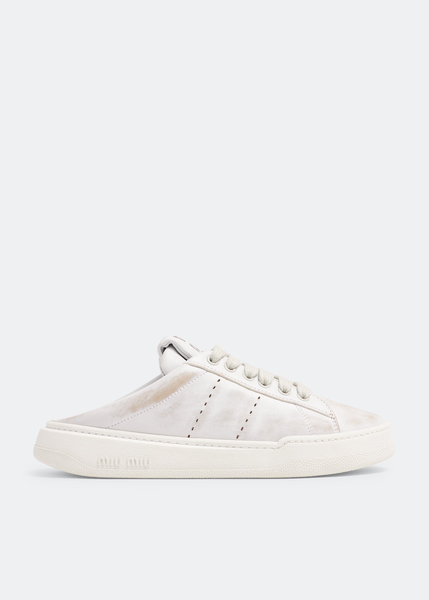 

Bleached leather sneakers, White