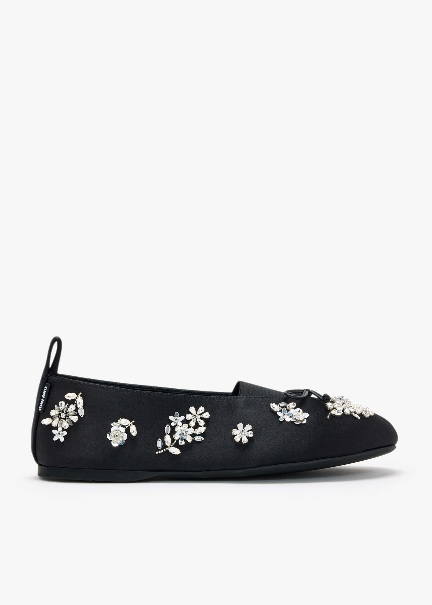 

Élan embroidered satin ballerinas, Black