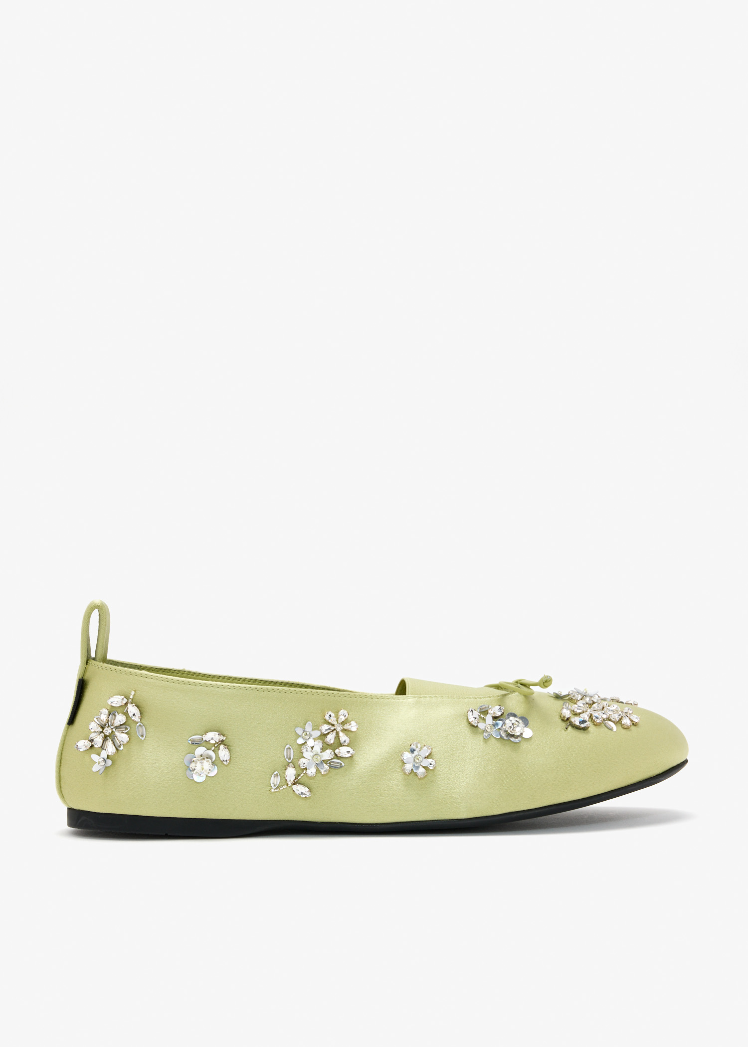 

Élan embroidered satin ballerinas, Green