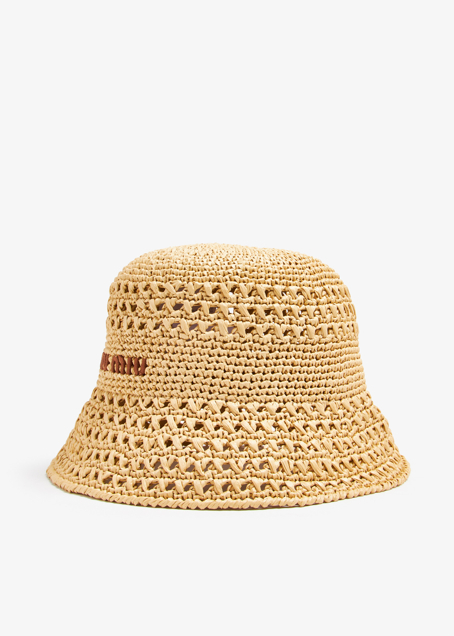 

Woven fabric hat, Beige