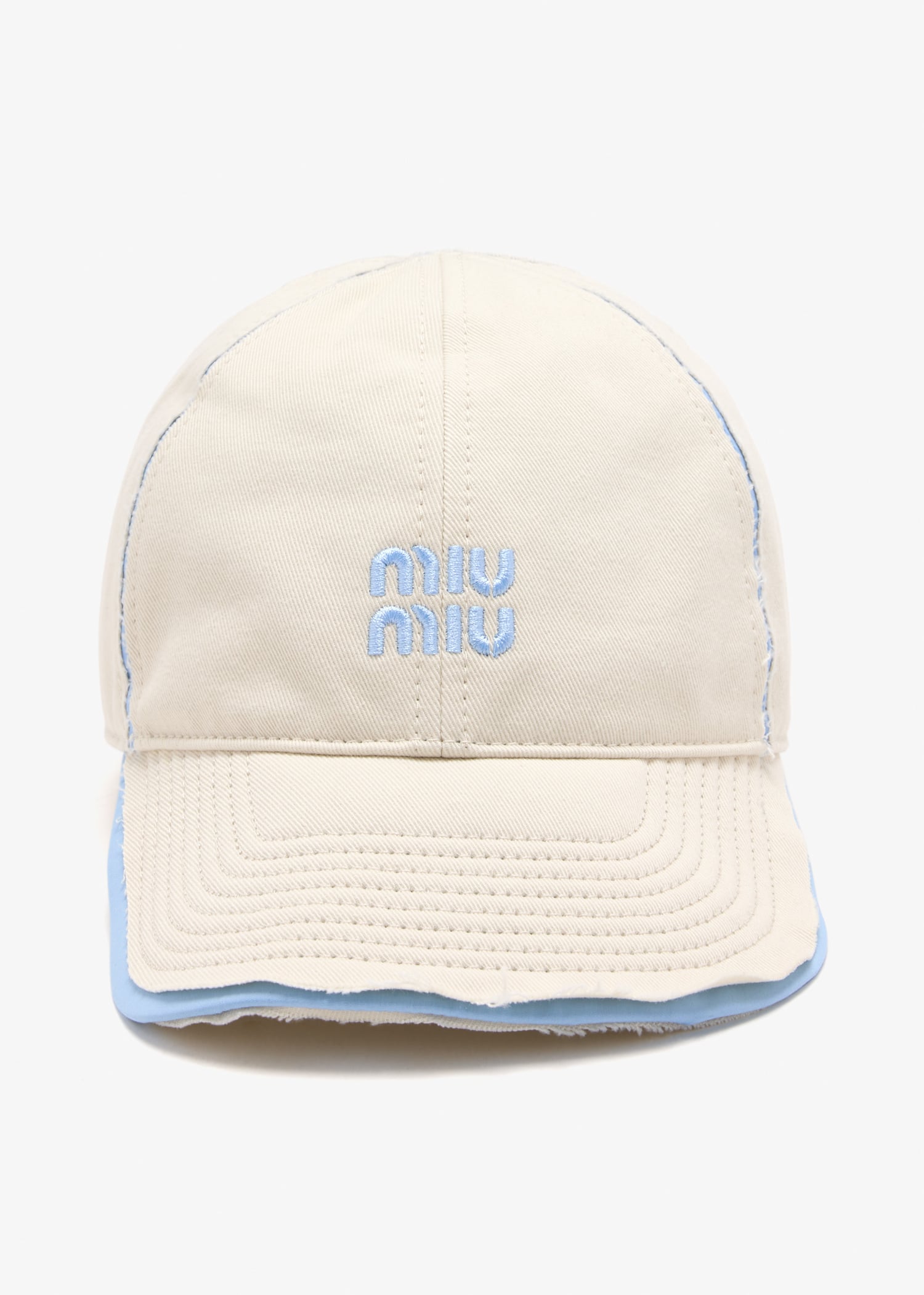 

Drill and poplin baseball cap, White