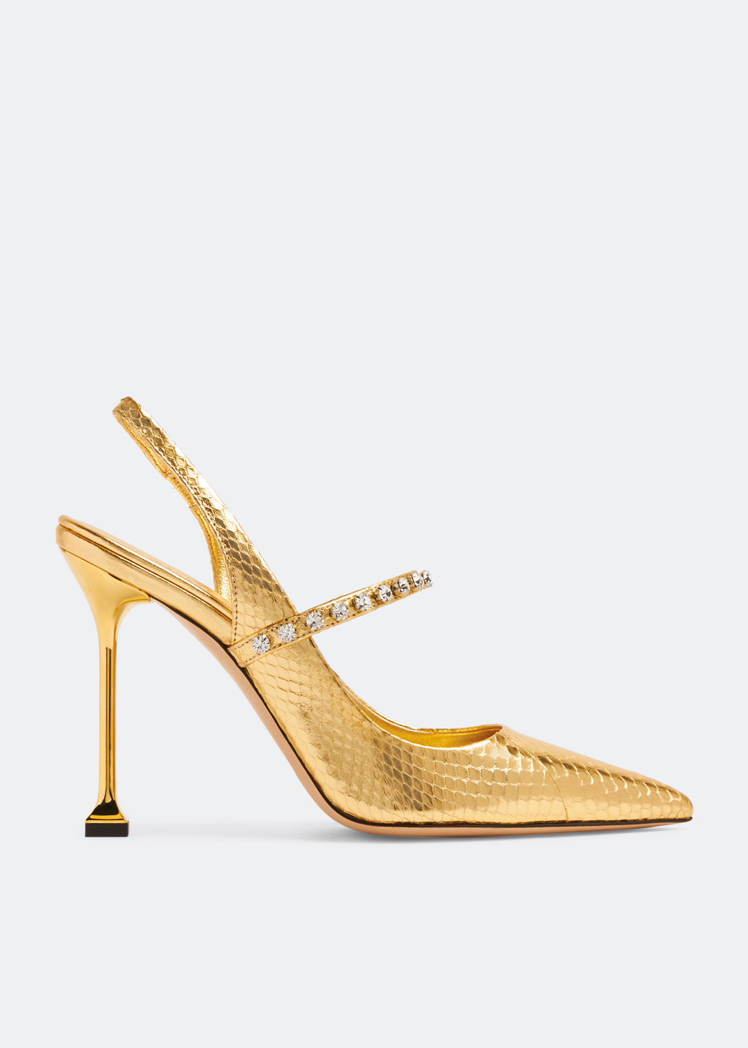 

Ayers leather slingback pumps, Gold