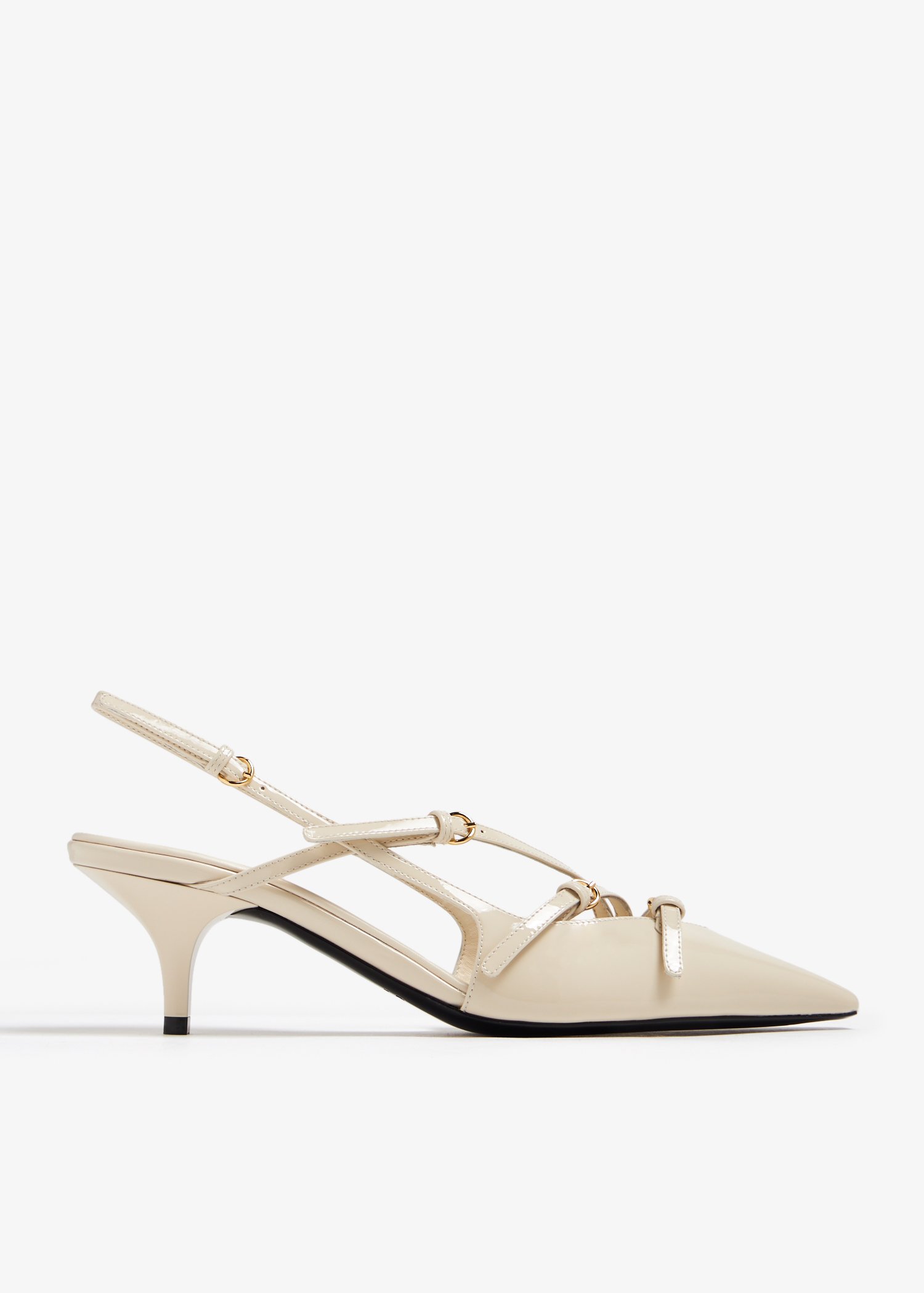 

Buckle slingback pumps, Beige