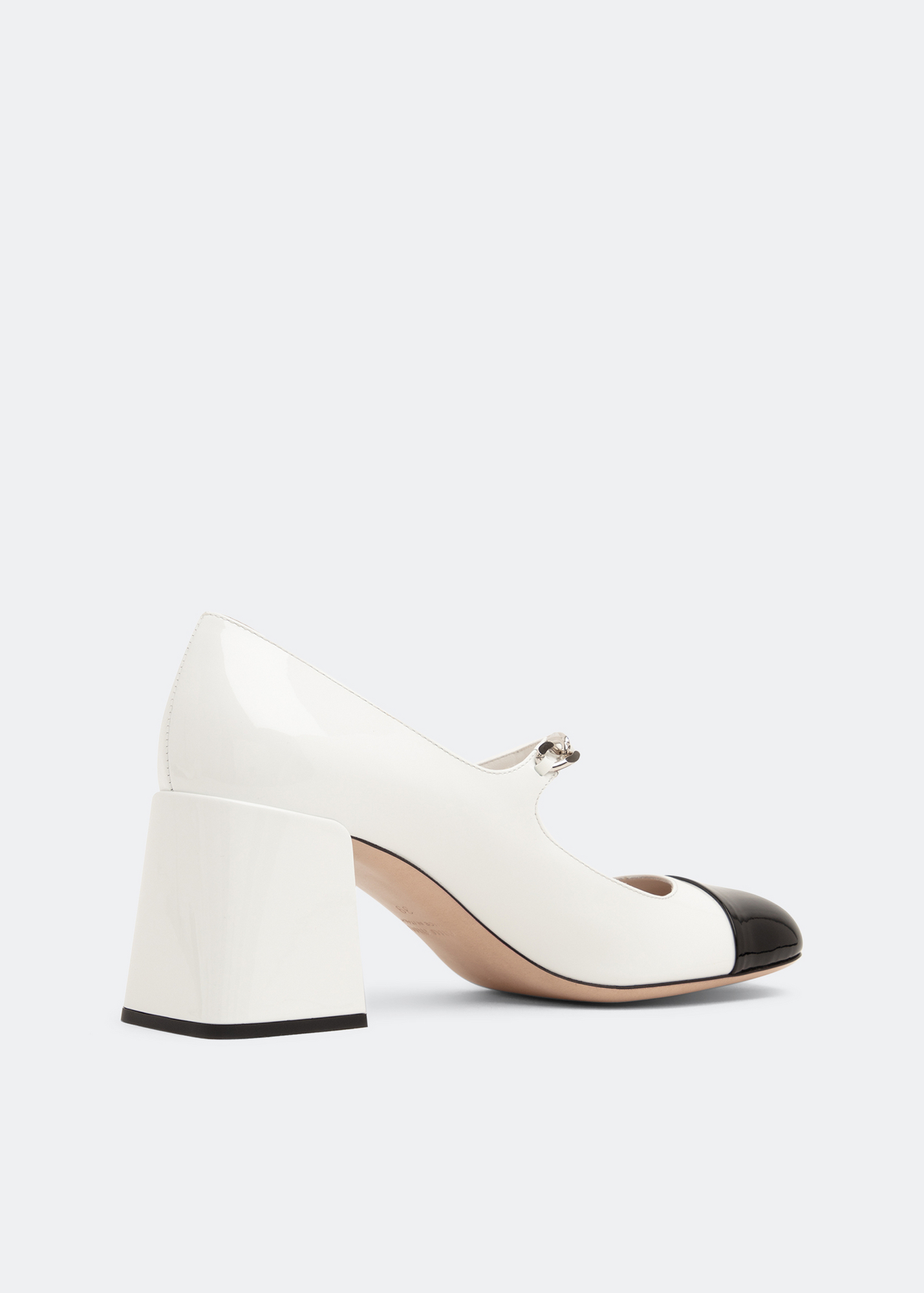 

Patent leather pumps, White