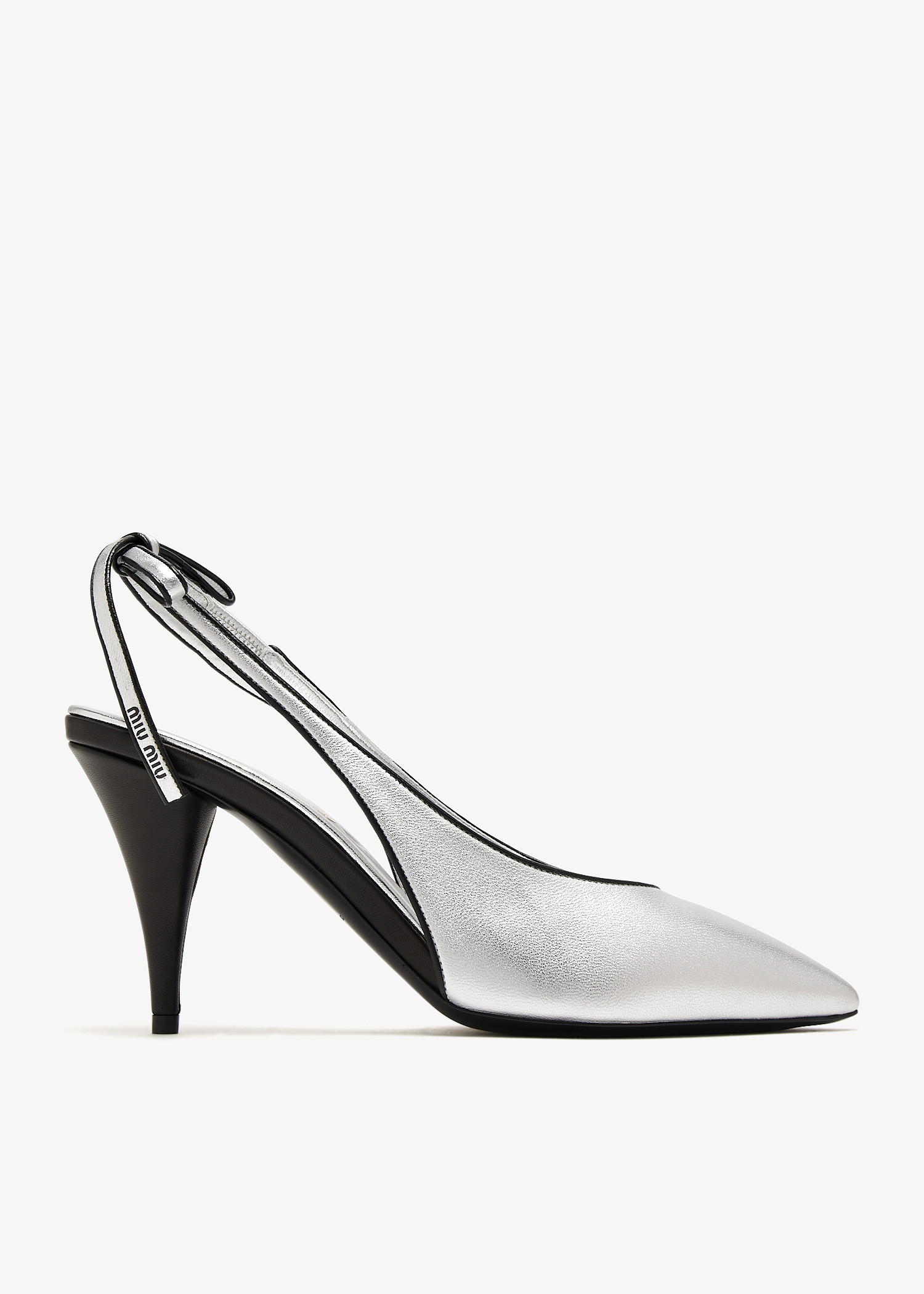 

Mordoré nappa leather slingback pumps, Silver