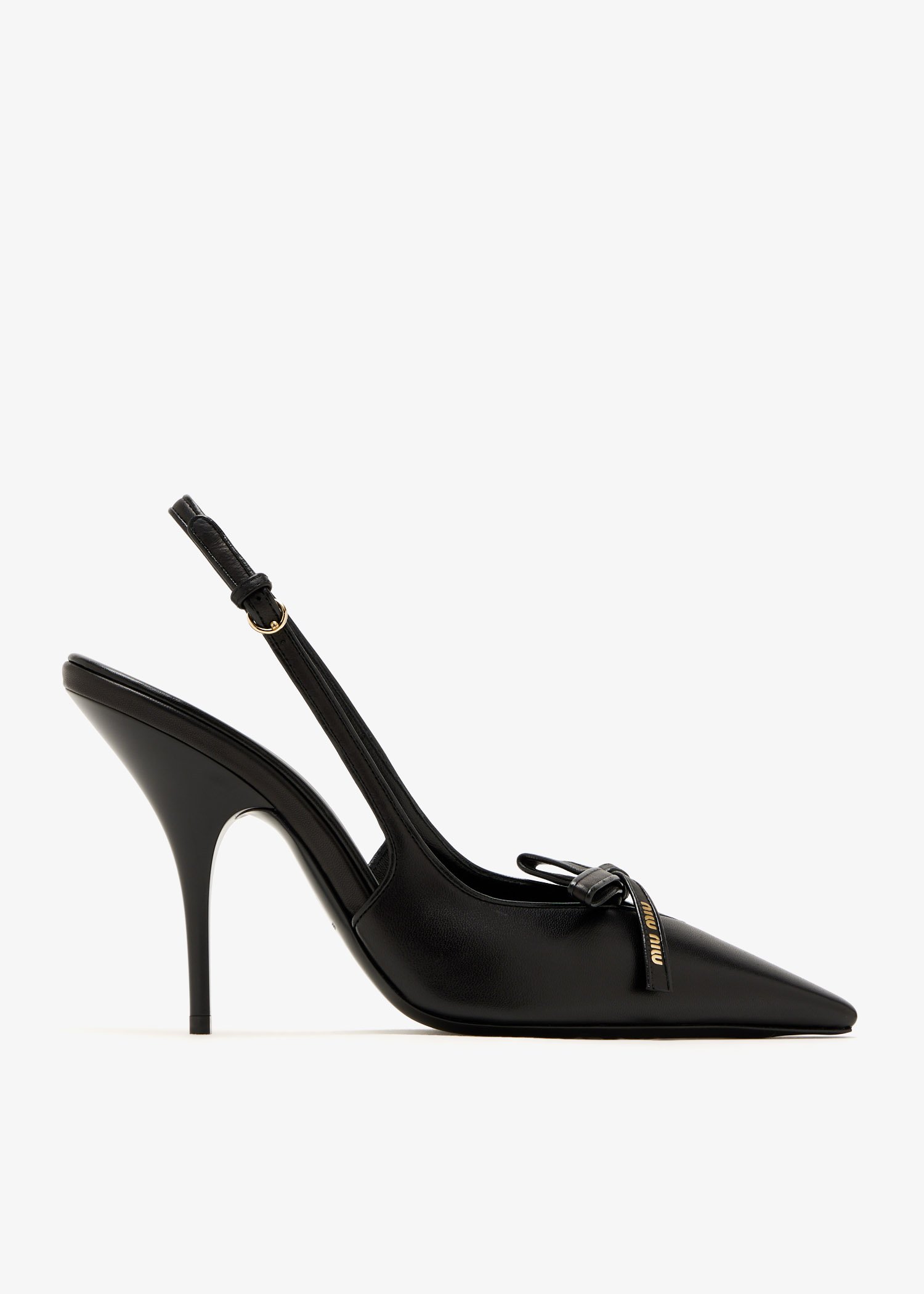 

Leather slingback pumps, Black