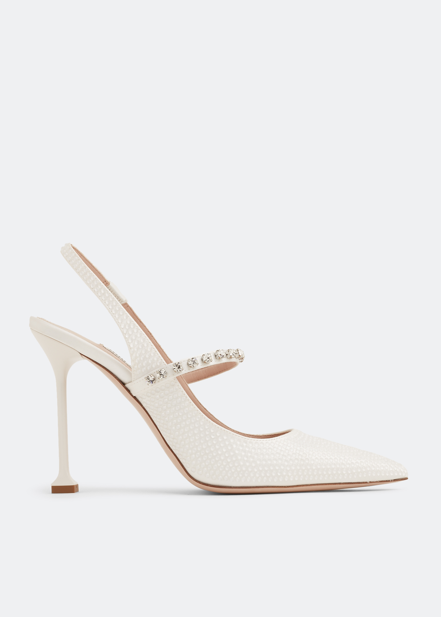 

Crystal slingback pumps, White