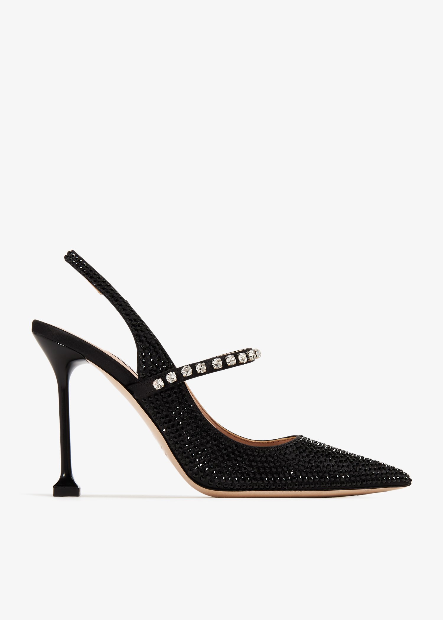 

Crystal slingback pumps, Black