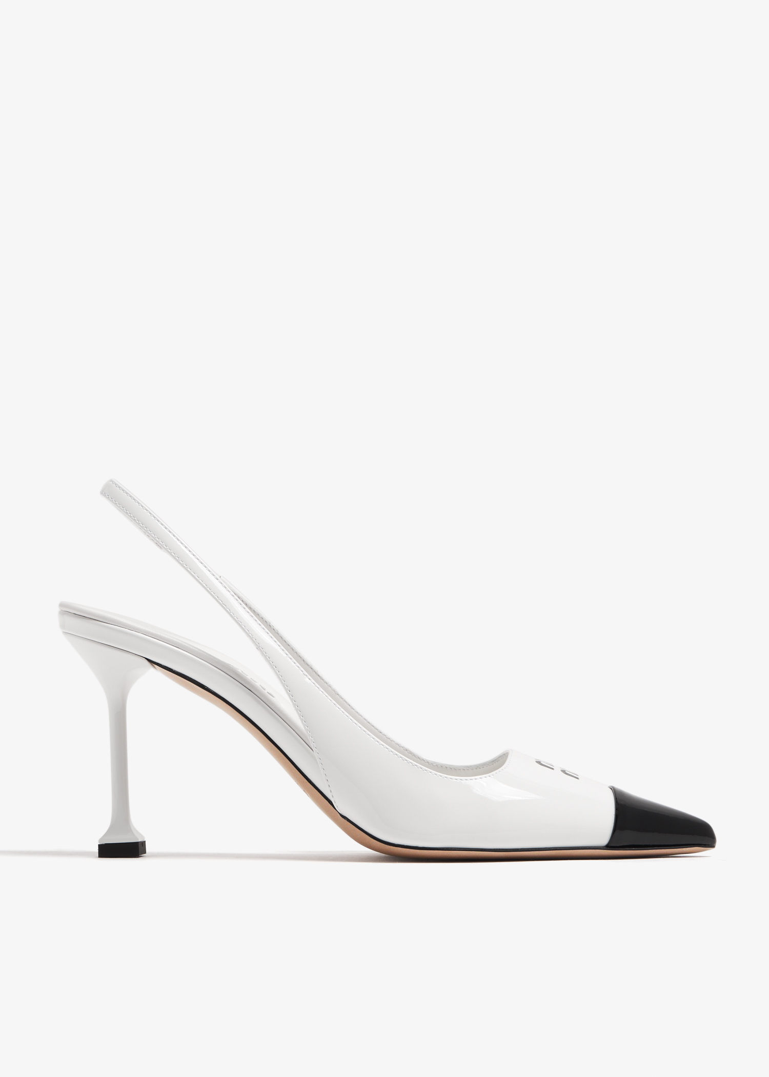 

Patent leather pumps, White