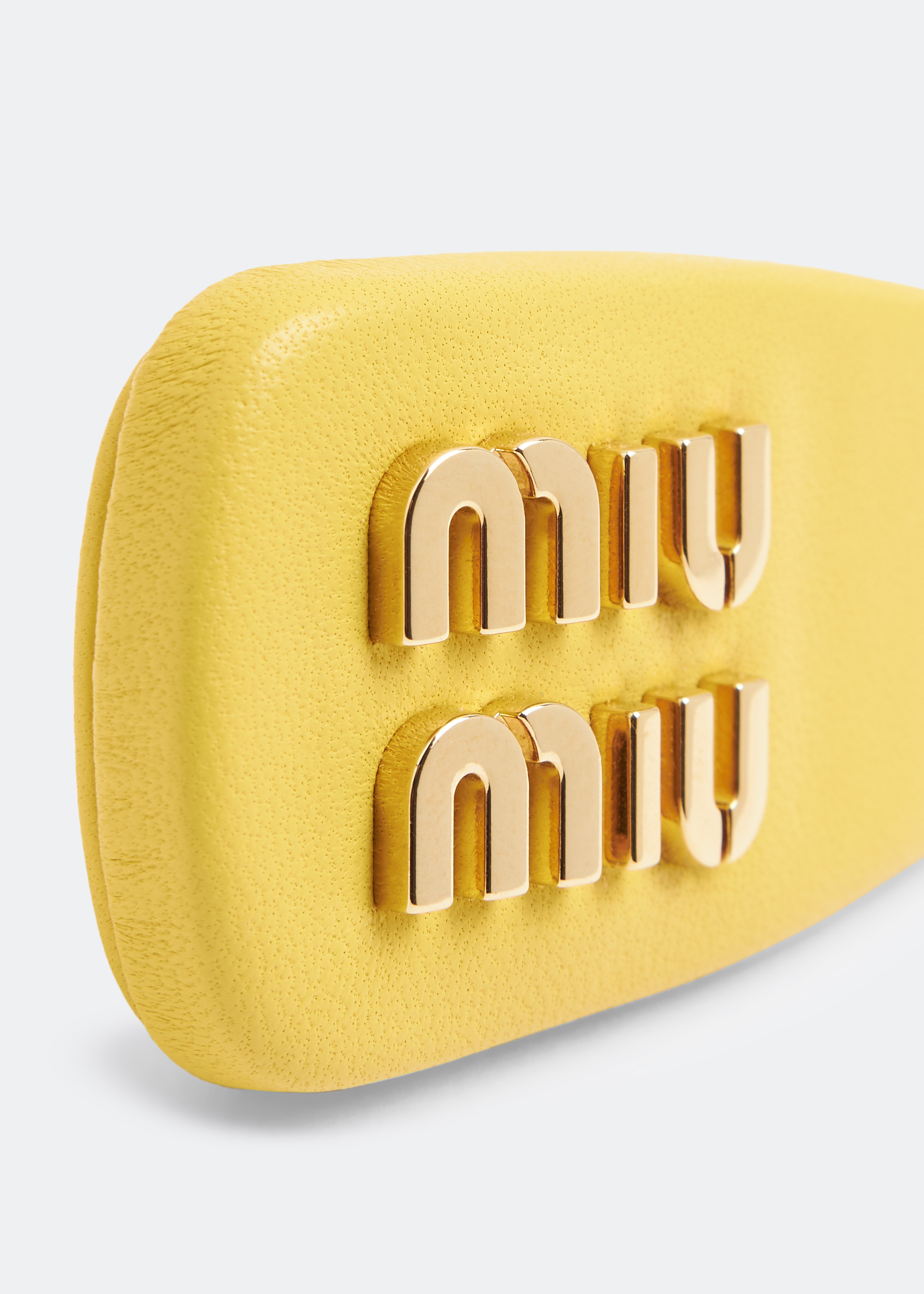 

Leather hair clip, Yellow