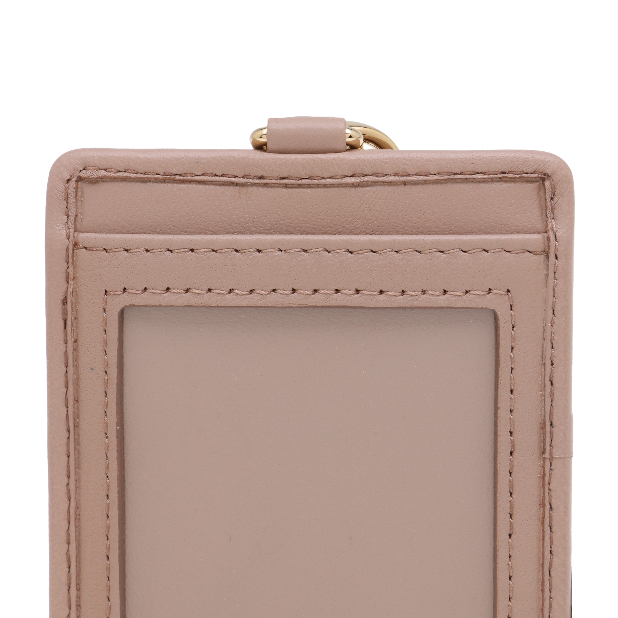 

Matelassé leather card holder, Beige