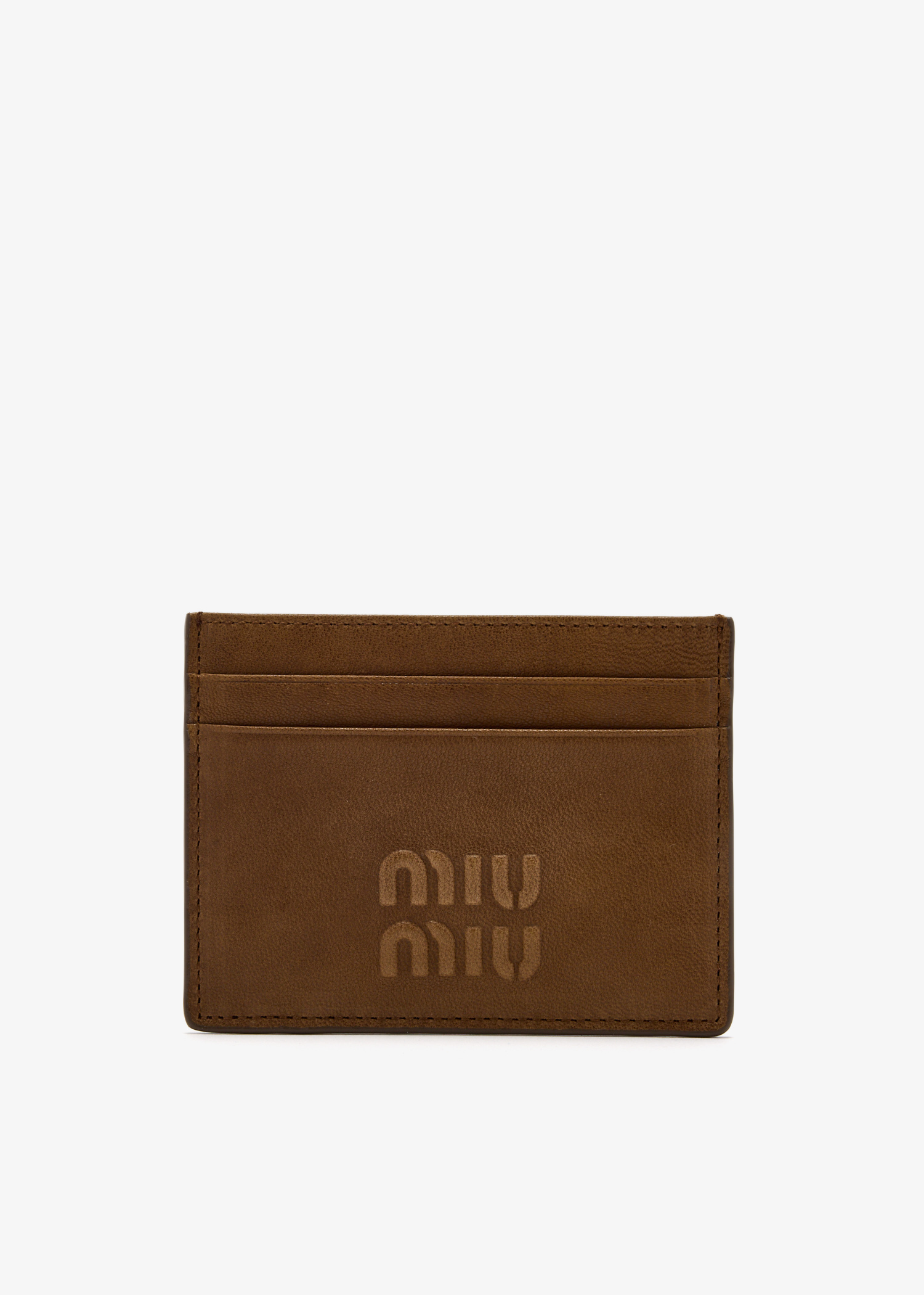 

Nappa leather card holder, Brown