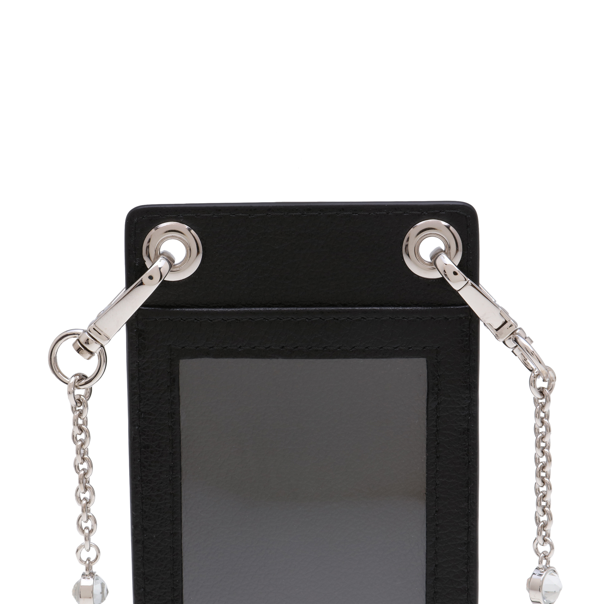 

Crystal-embellished card holder, Black